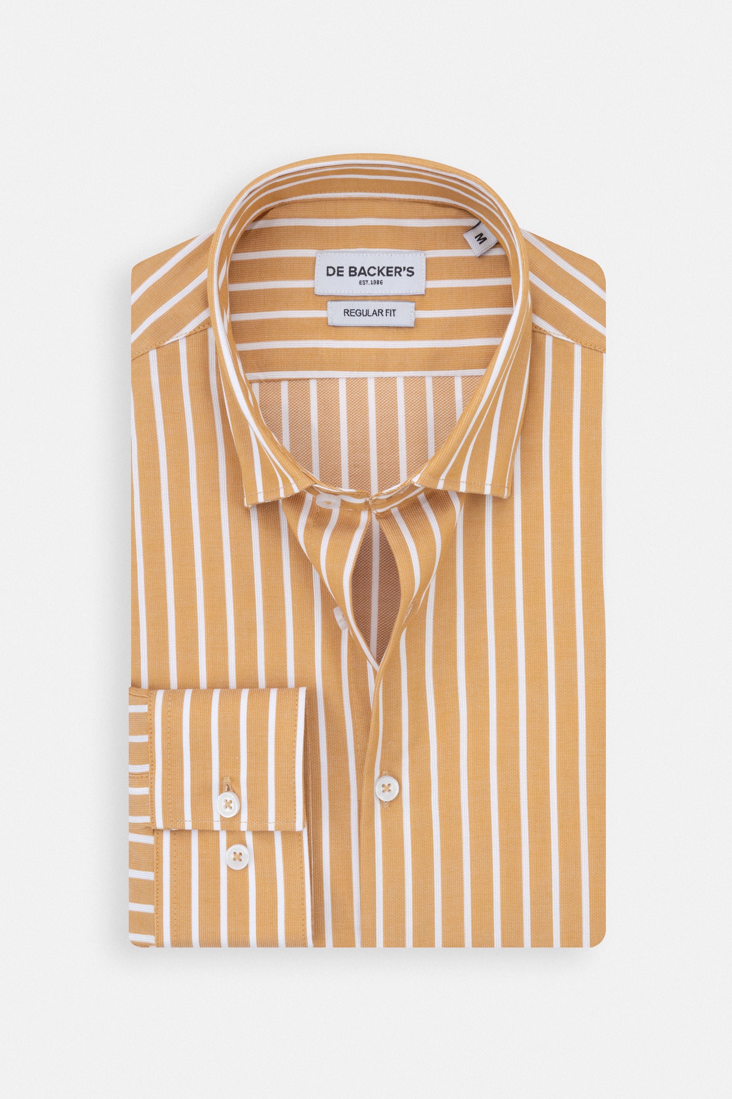 Striped Light Orange Smart Casual Shirt