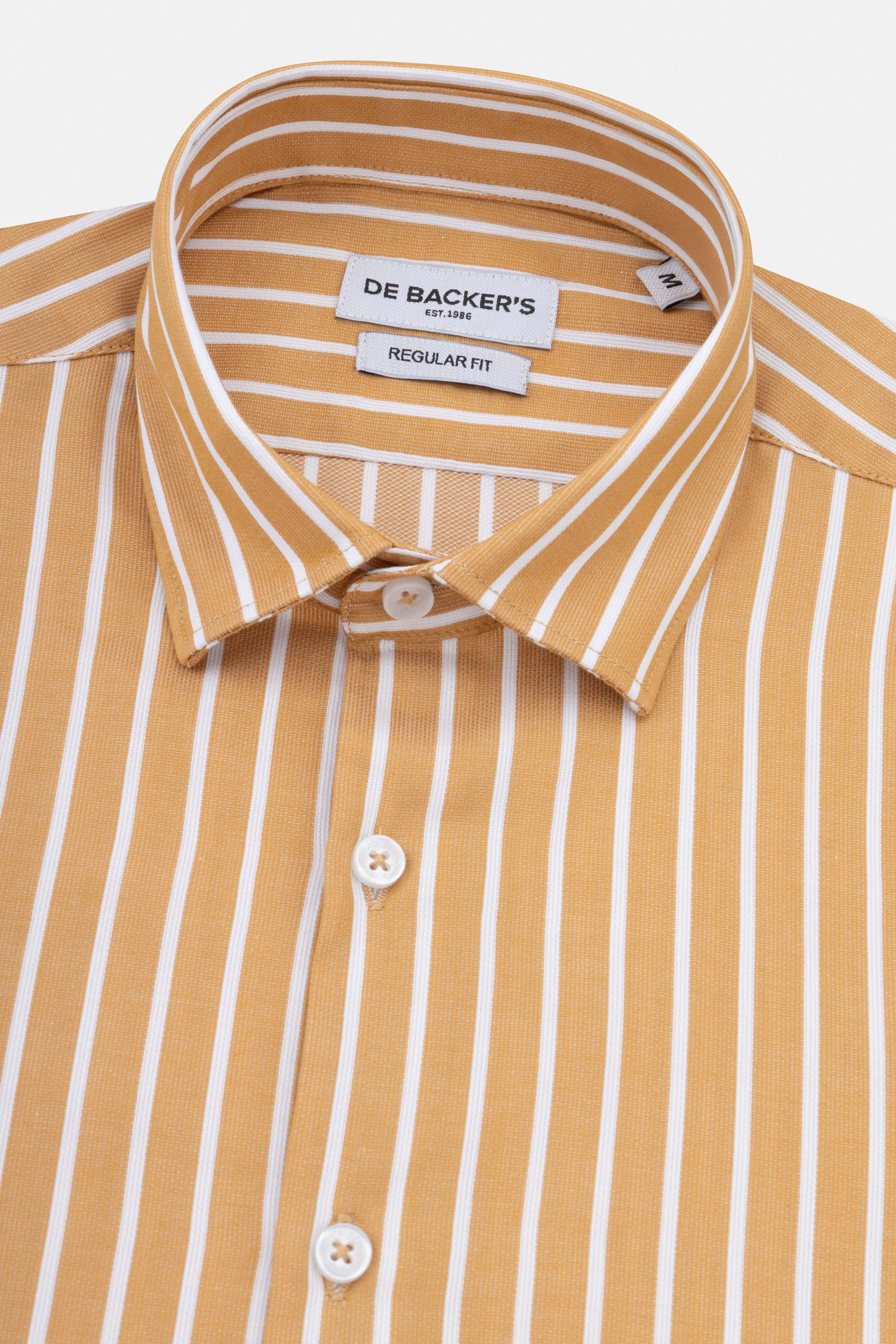 Striped Light Orange Smart Casual Shirt