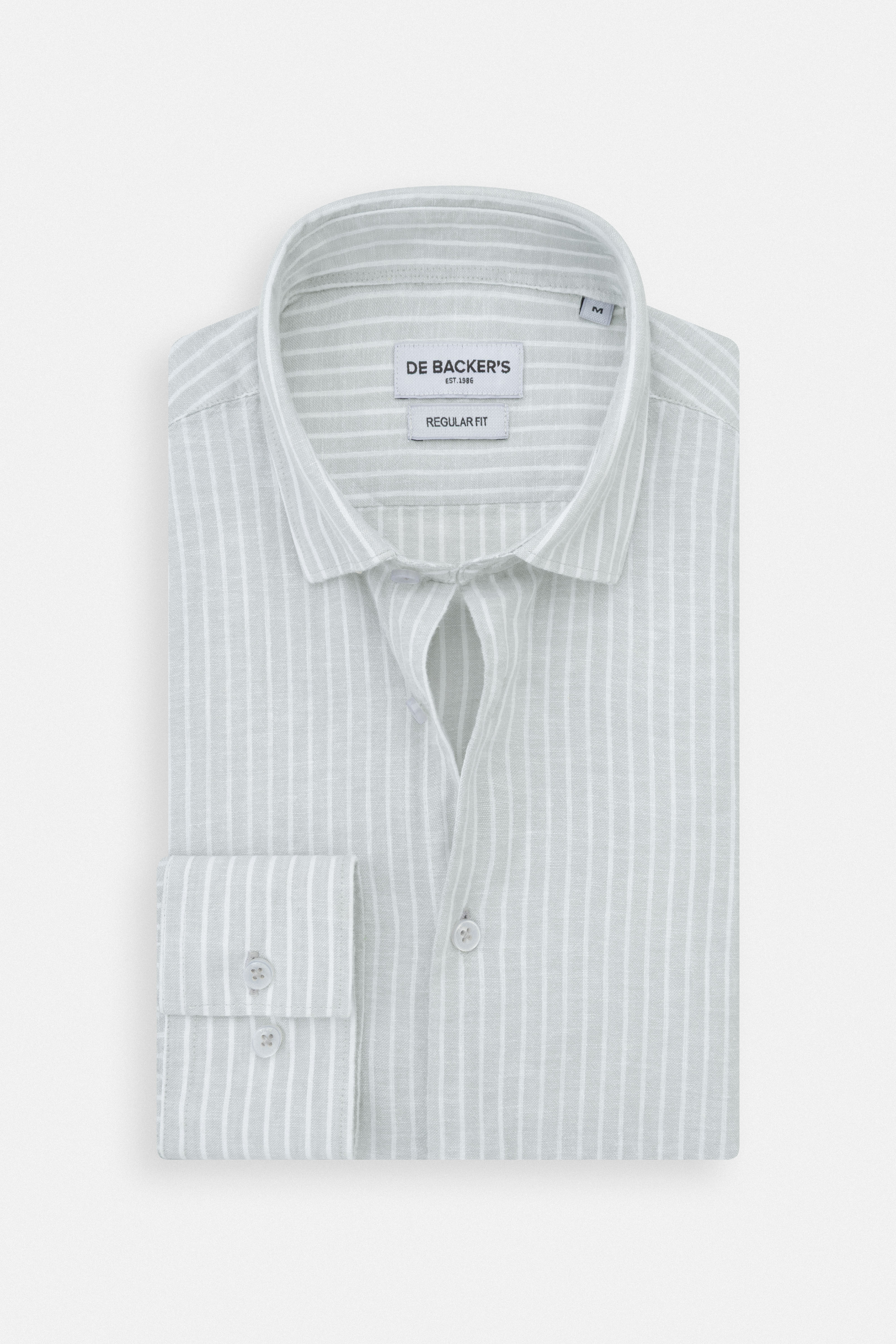 Striped Light Gray Smart Casual Shirt