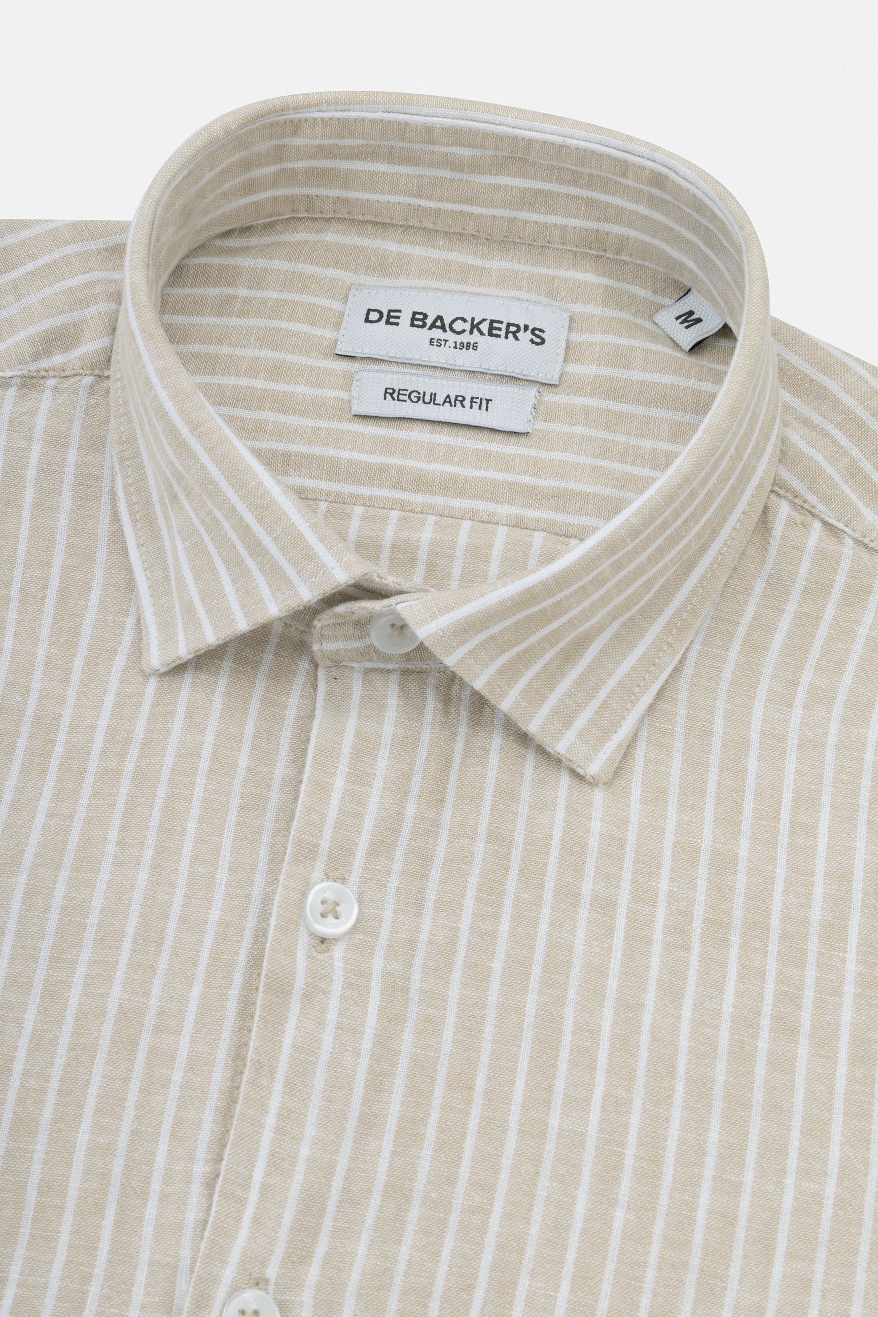 Striped Light Beige Smart Casual Shirt