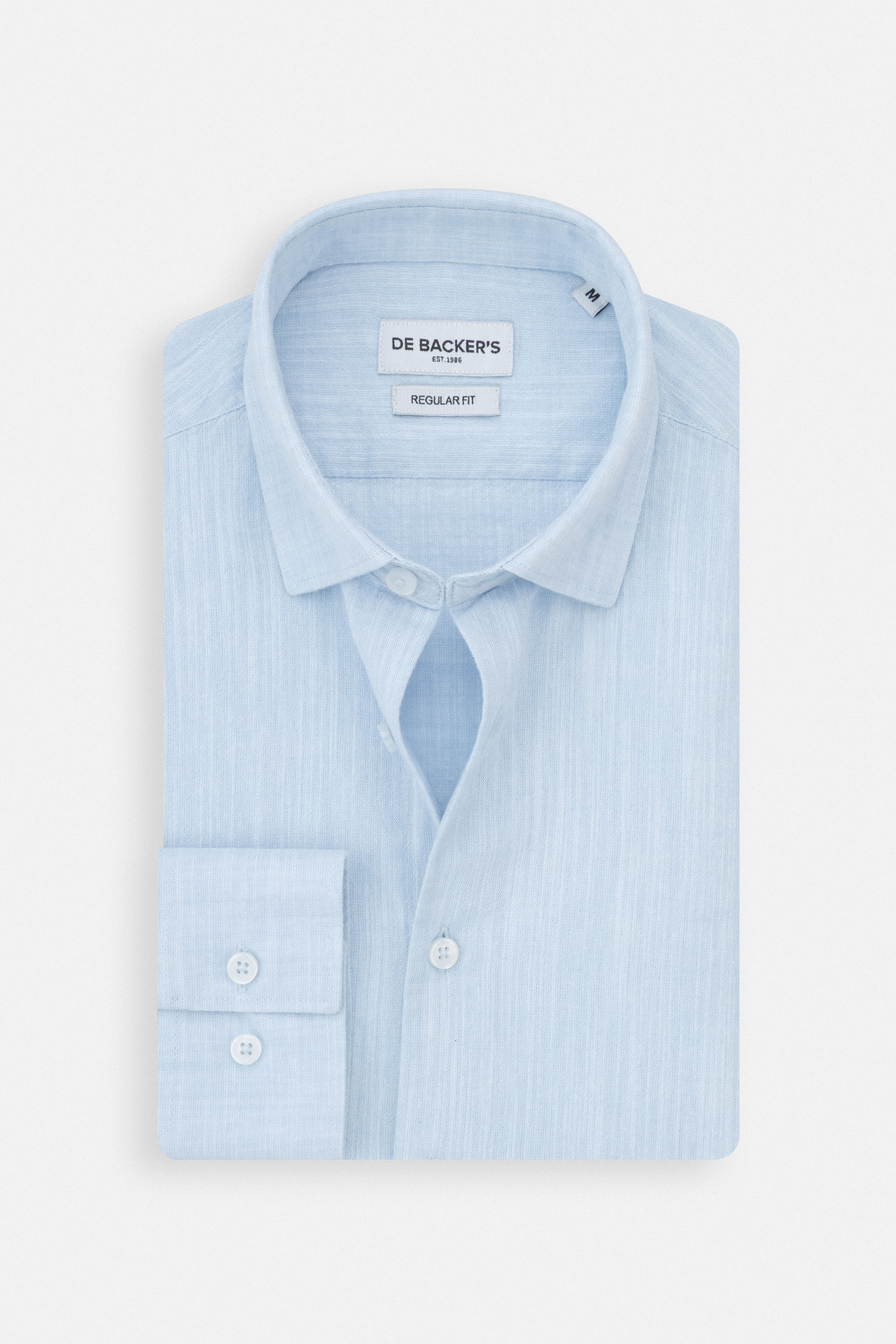 Light Blue Smart Casual Linen Blend Shirt