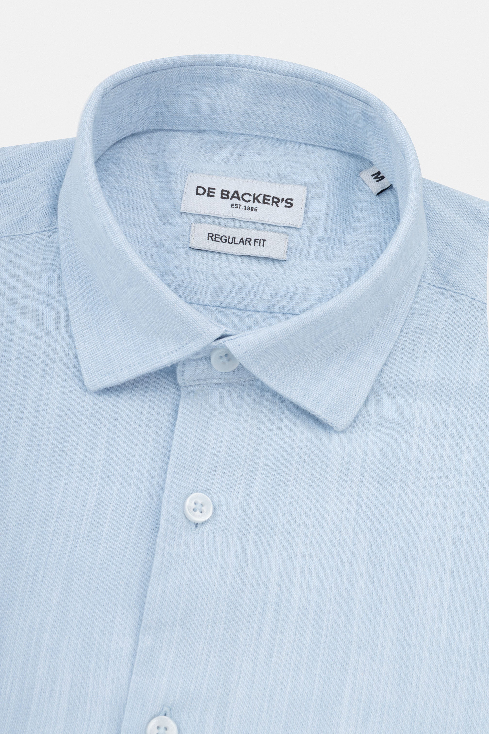 Light Blue Smart Casual Linen Blend Shirt