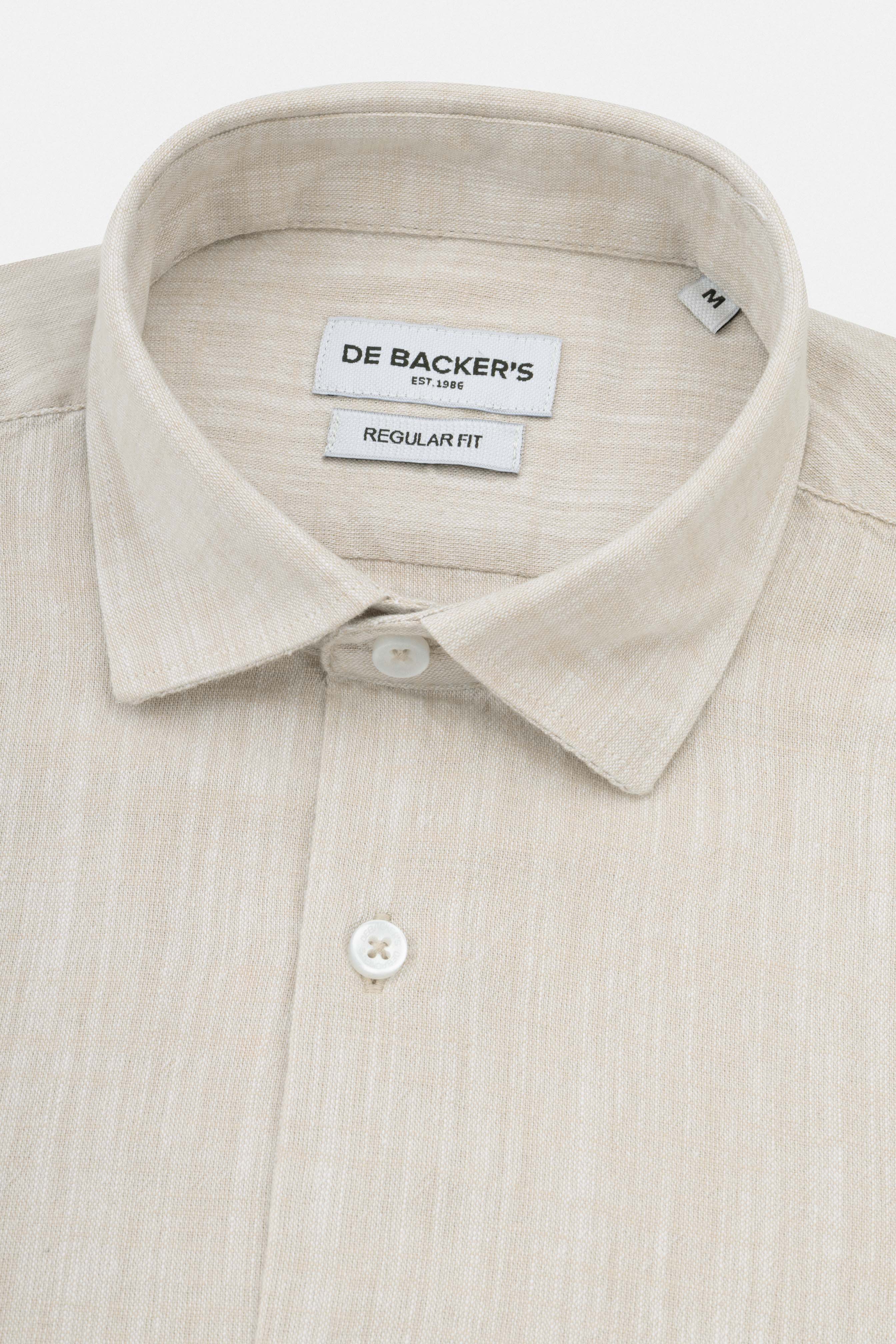 Light Beige Smart Casual Linen Blend Shirt