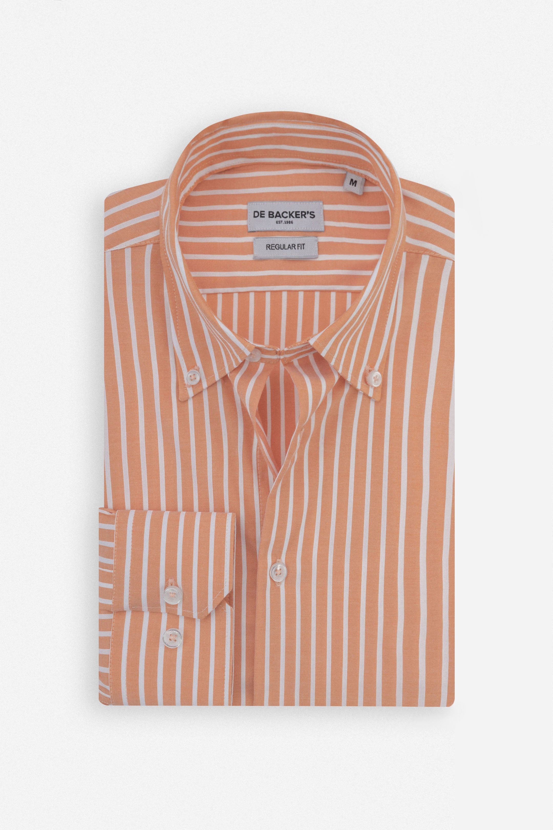 Striped Light Orange Bamboo Casual Shirt