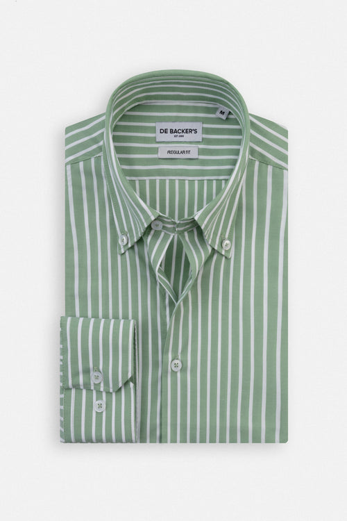 Striped Pistachio Bamboo Casual Shirt