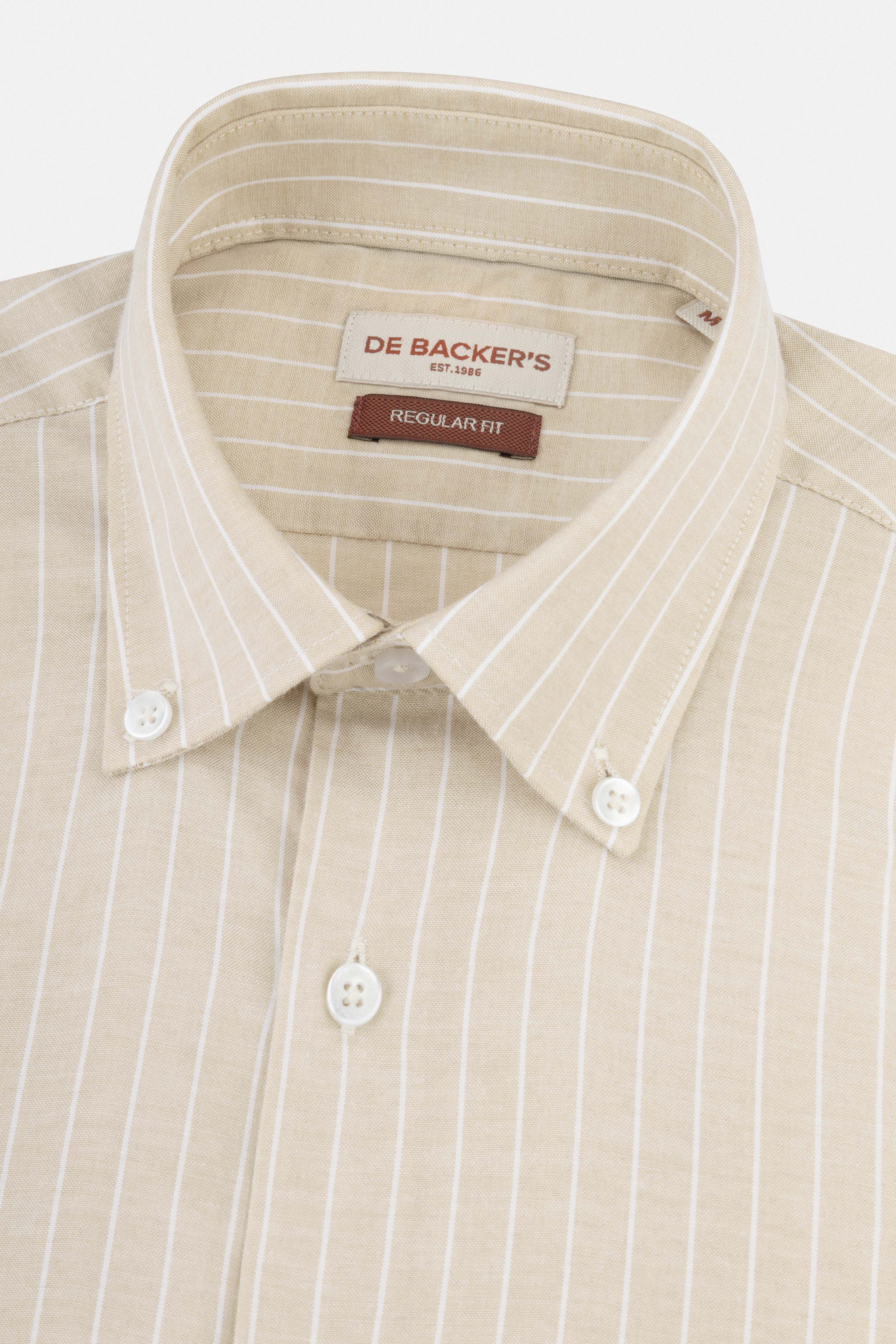Striped Light Beige Smart Casual Shirt