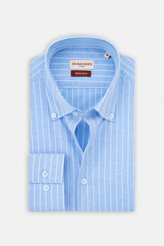 Striped Light Blue Casual Shirt