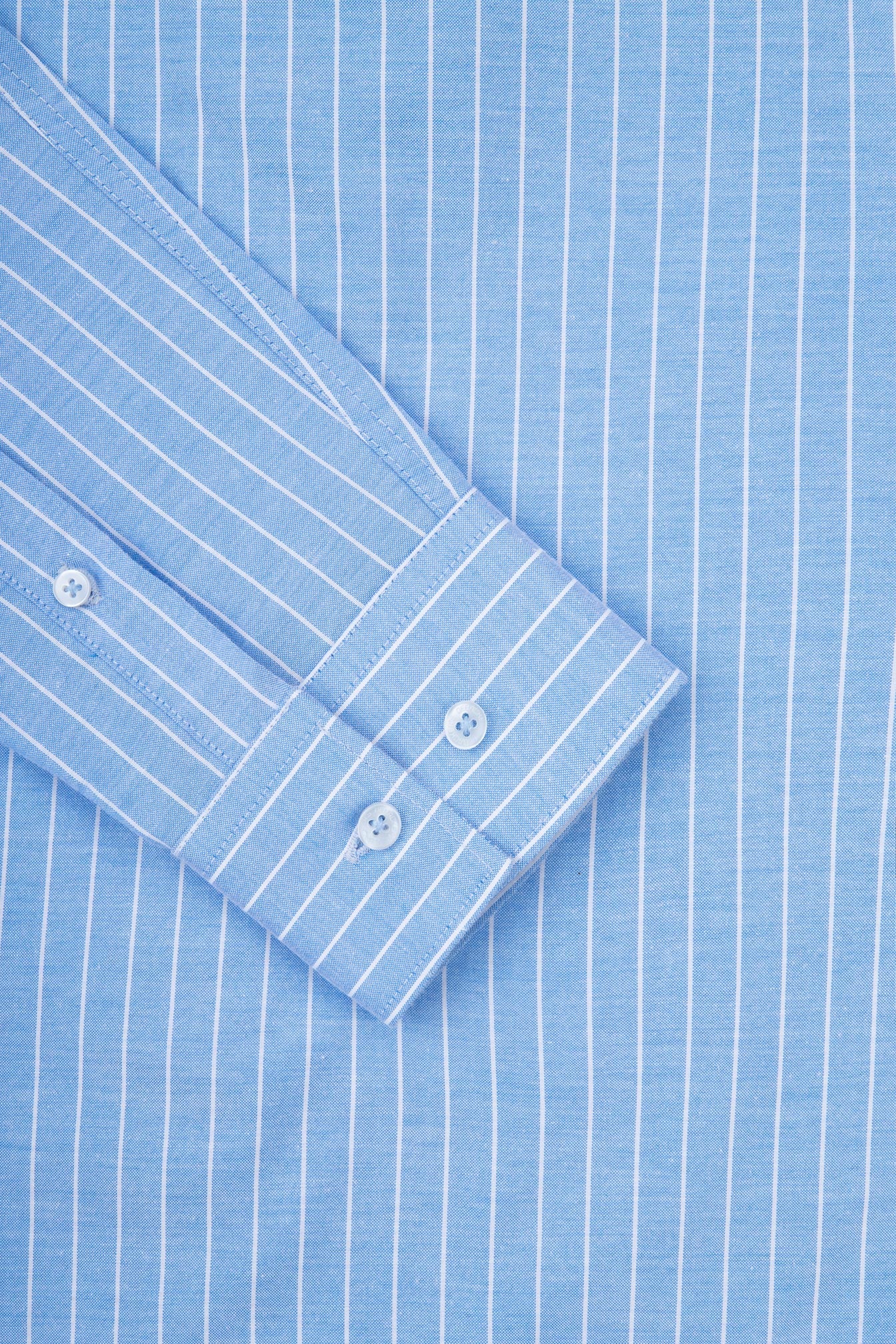 Striped Light Blue Casual Shirt