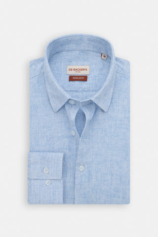 Light Blue Linen Blend Smart Casual Shirt