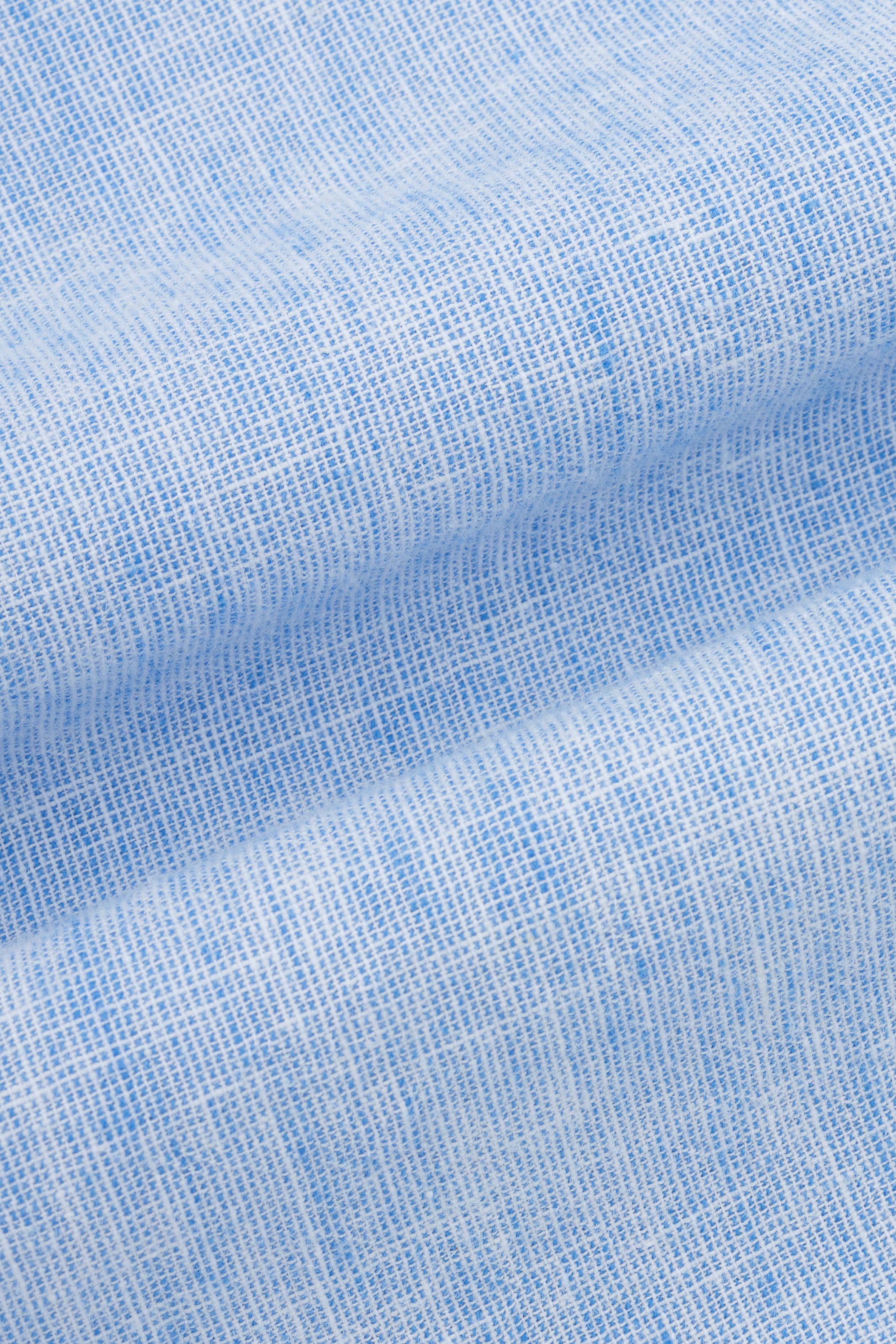 Light Blue Linen Blend Smart Casual Shirt