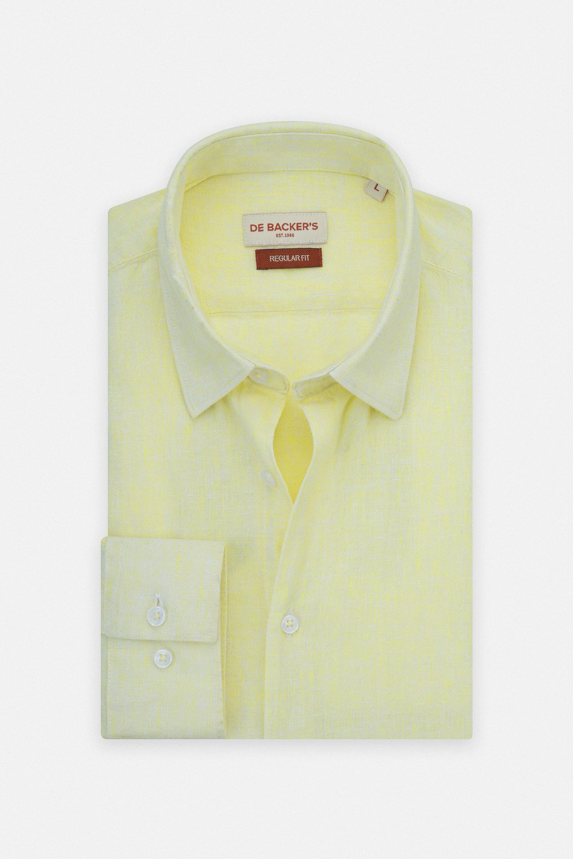 Yellow Linen Blend Casual Shirt