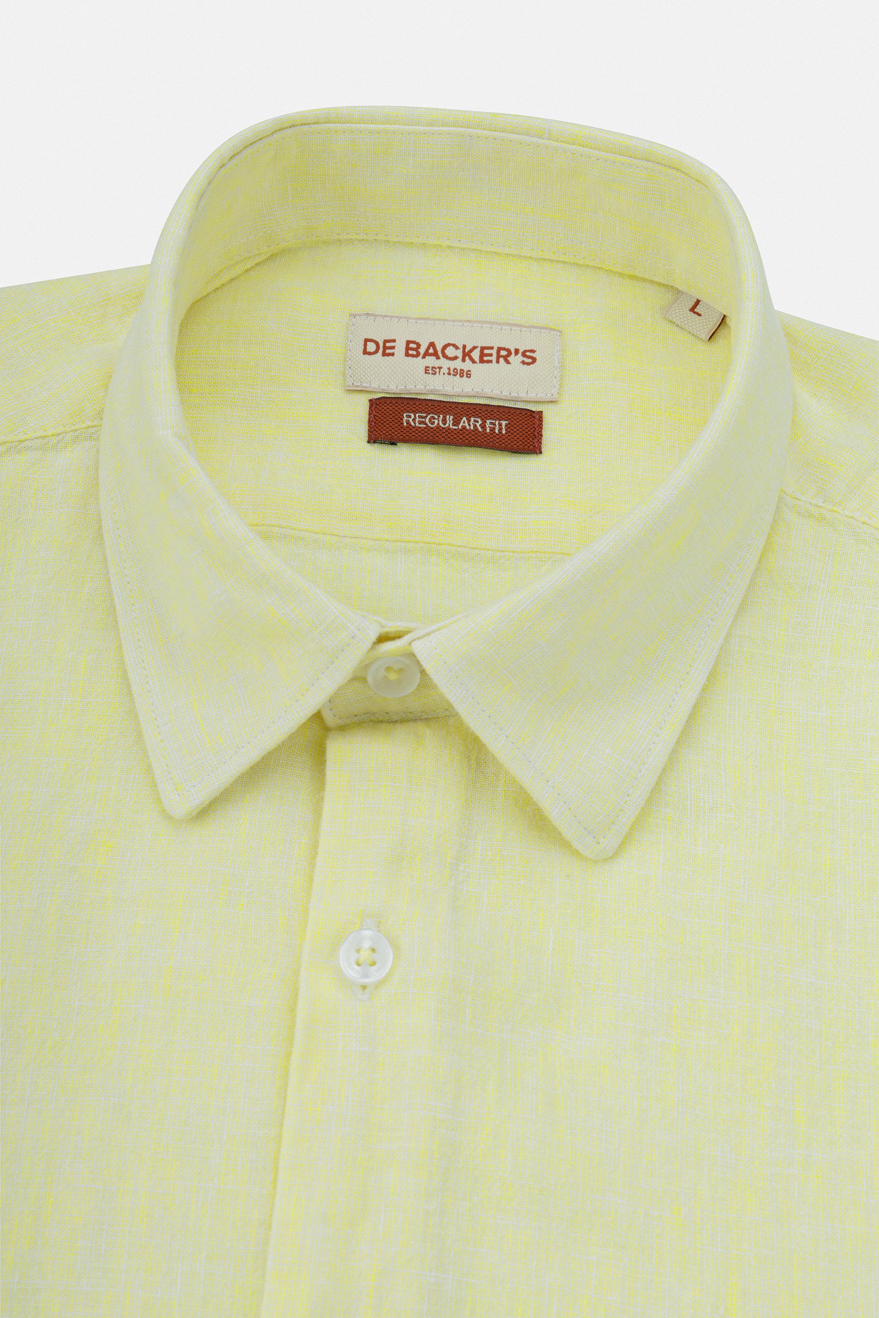 Yellow Linen Blend Casual Shirt