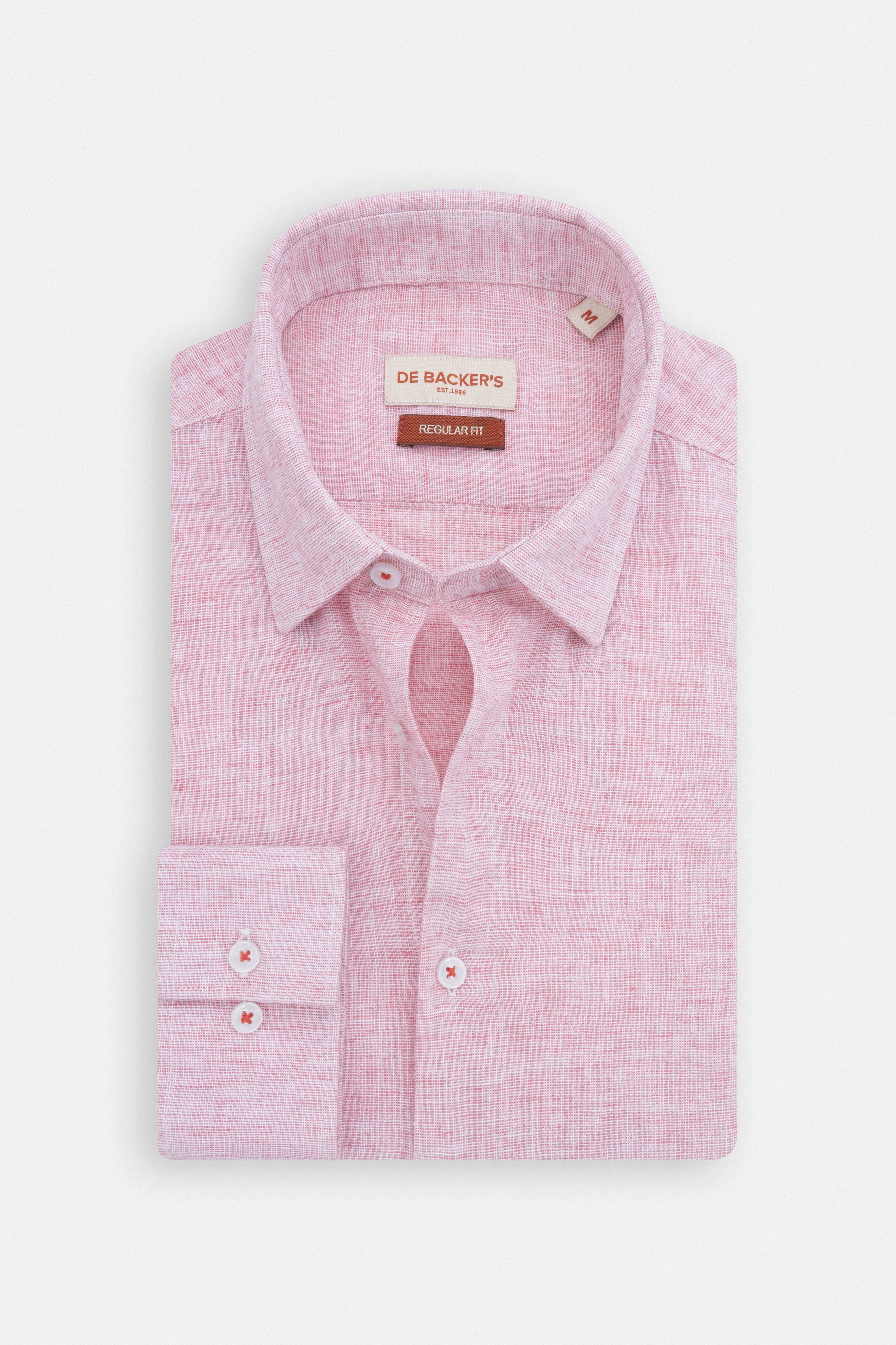 Light Rose Linen Blend Smart Casual Shirt