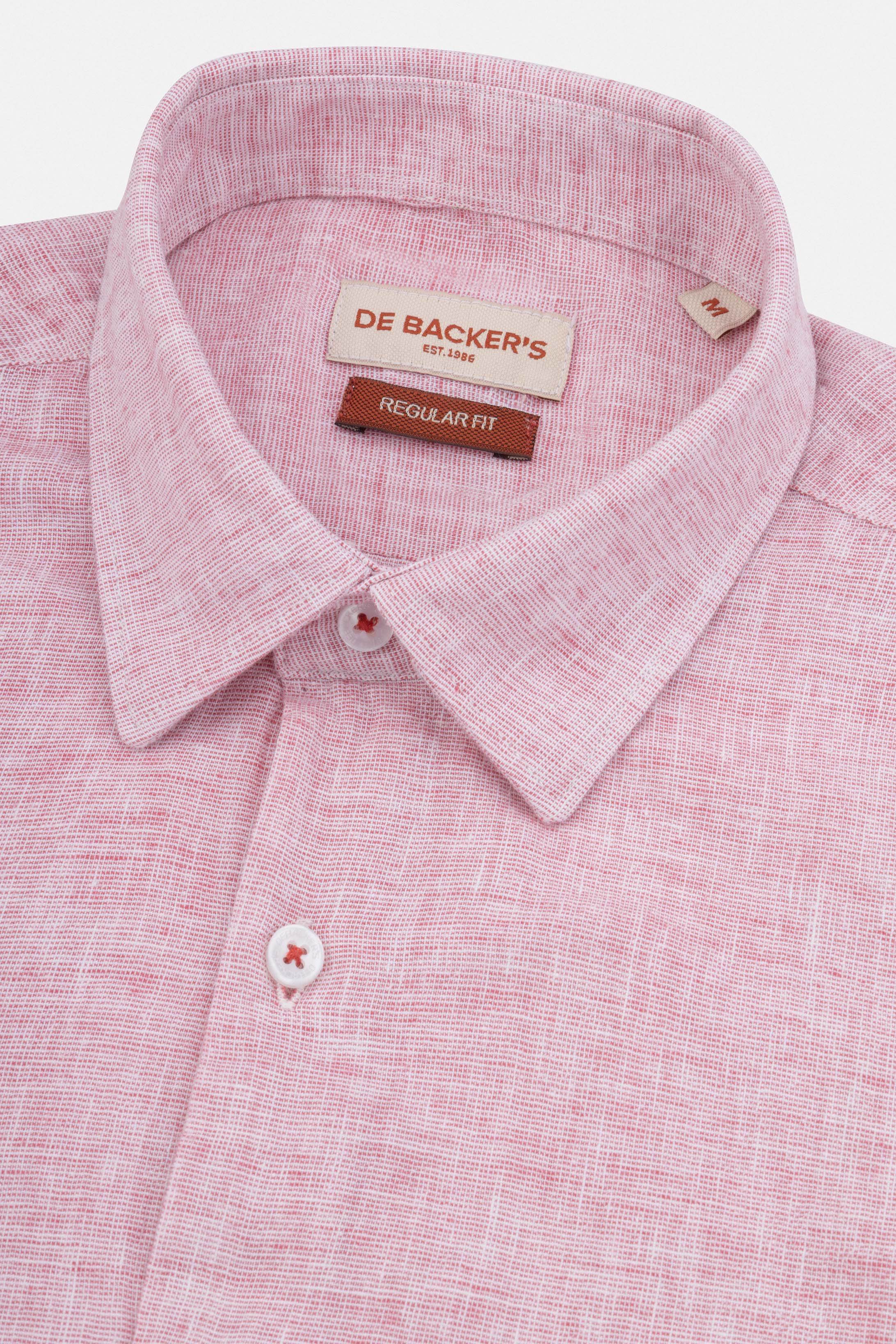 Light Rose Linen Blend Smart Casual Shirt