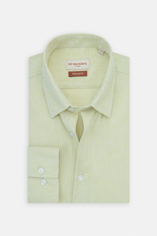 Bale Yellow Linen Blend Casual Shirt