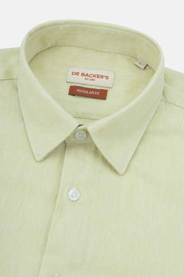 Bale Yellow Linen Blend Casual Shirt
