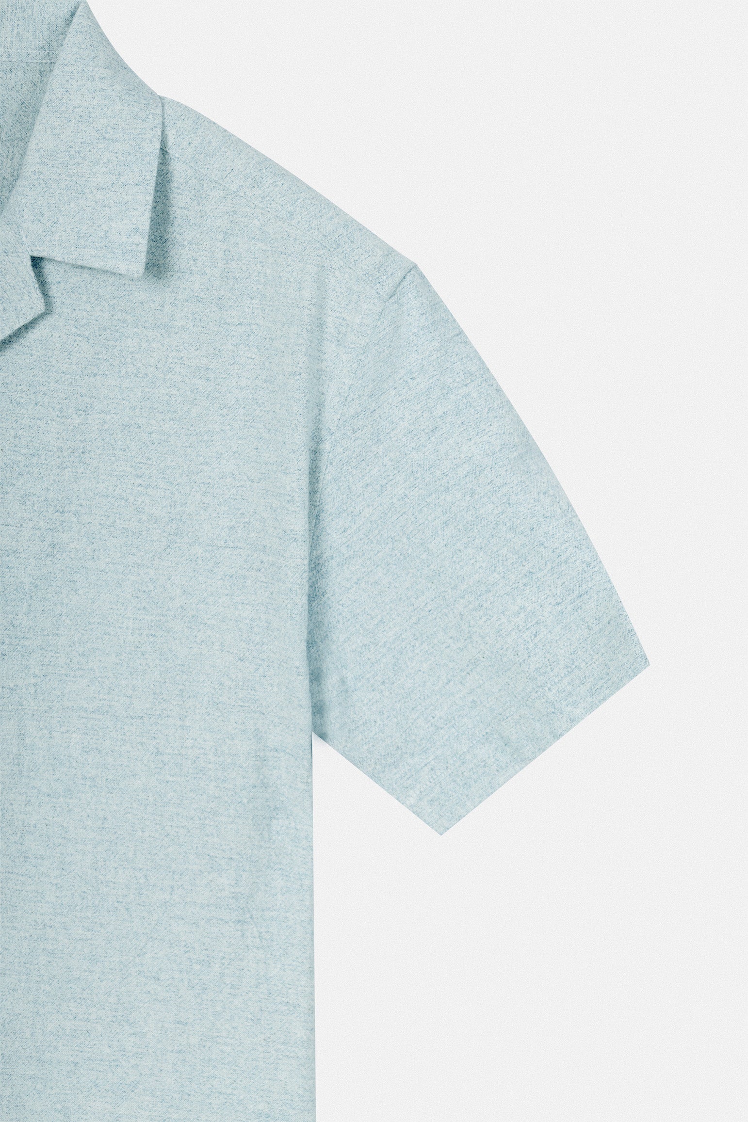 Light Blue Linen Short Sleeves Shirt