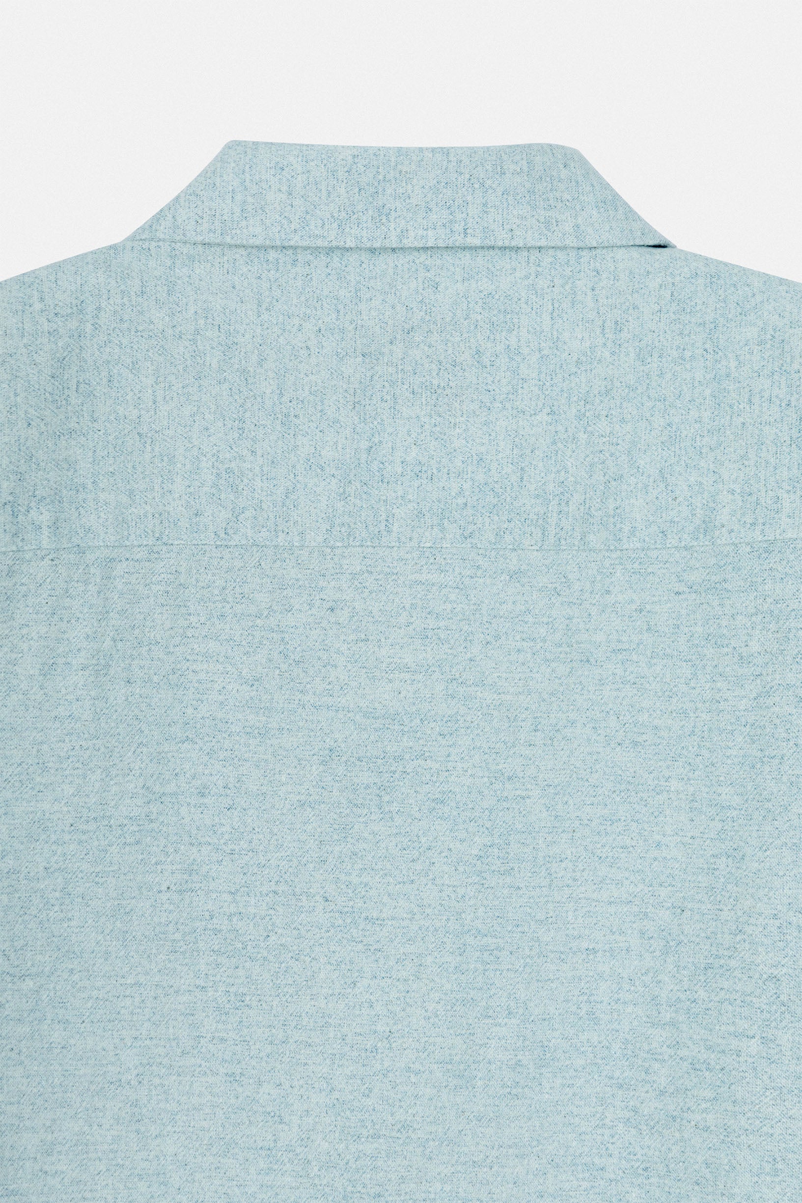 Light Blue Linen Short Sleeves Shirt