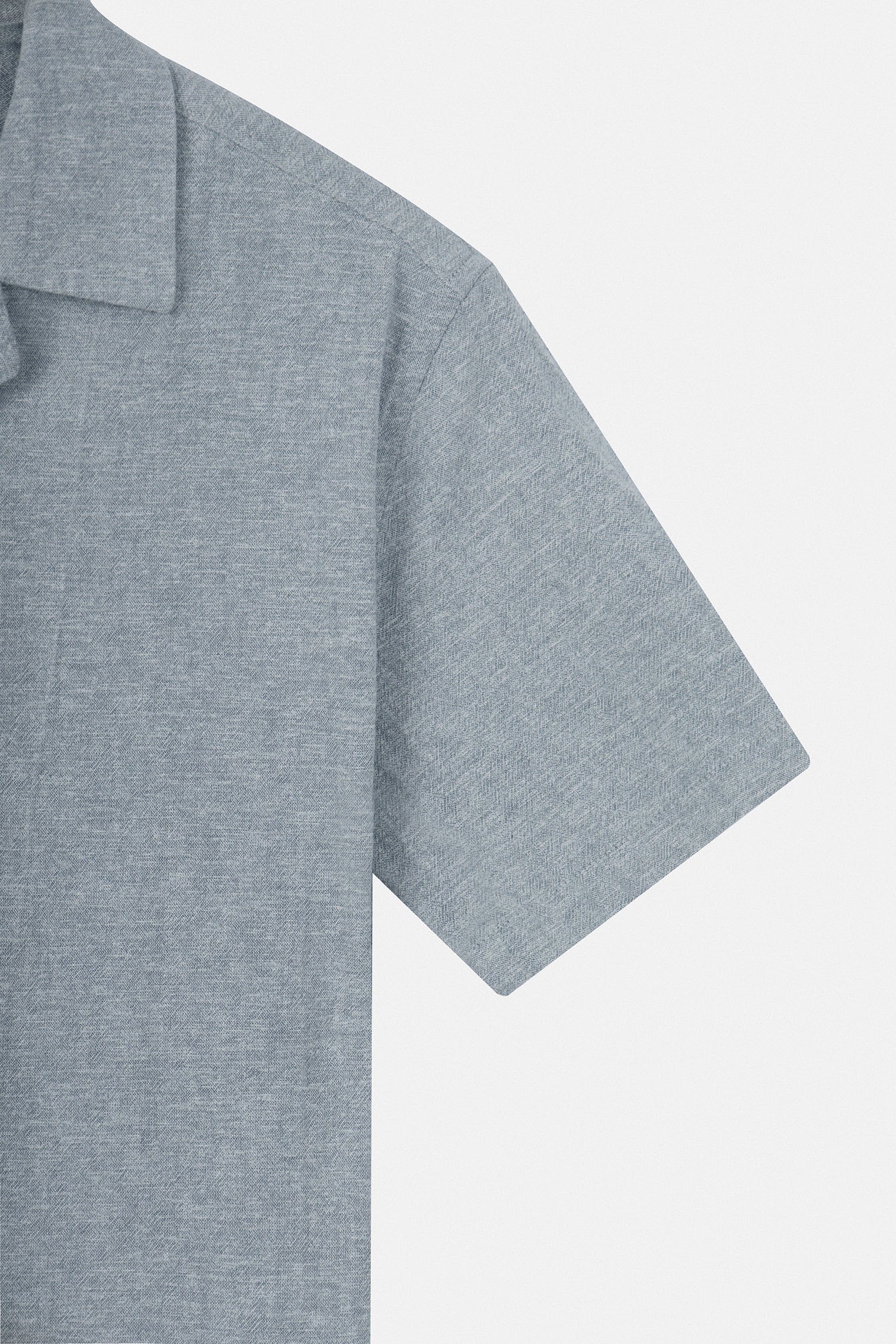 Gray Linen Short Sleeves Shirt