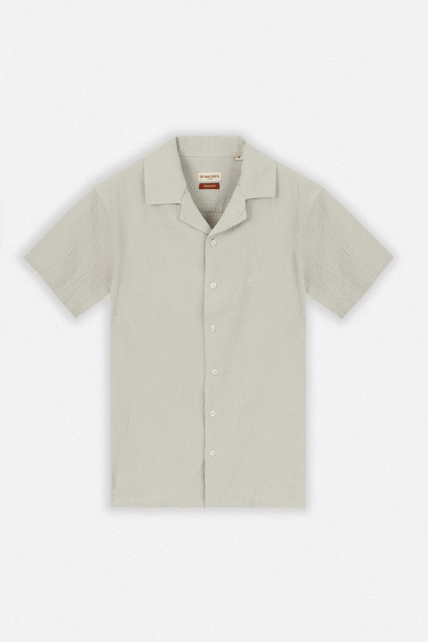 Jacquard Dark Beige Short Sleeves Shirt