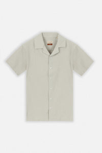 Jacquard Dark Beige Short Sleeves Shirt