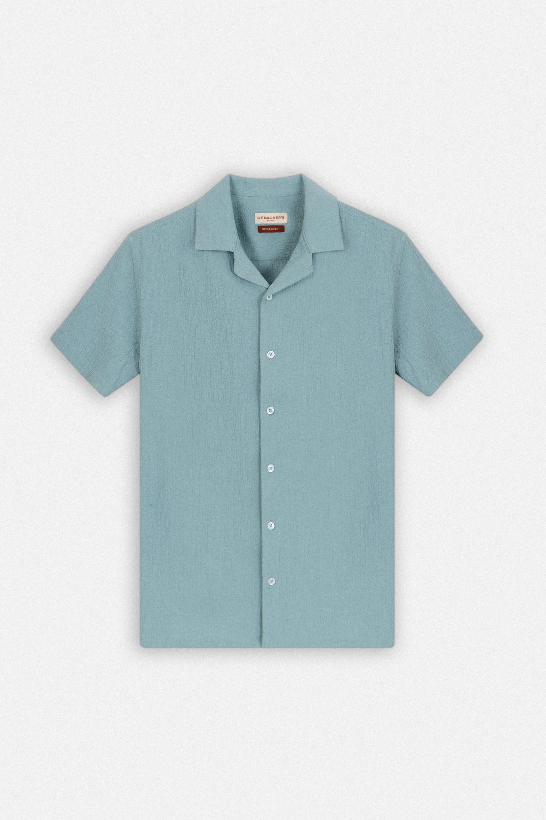 Jacquard Turquoise Short Sleeves Shirt