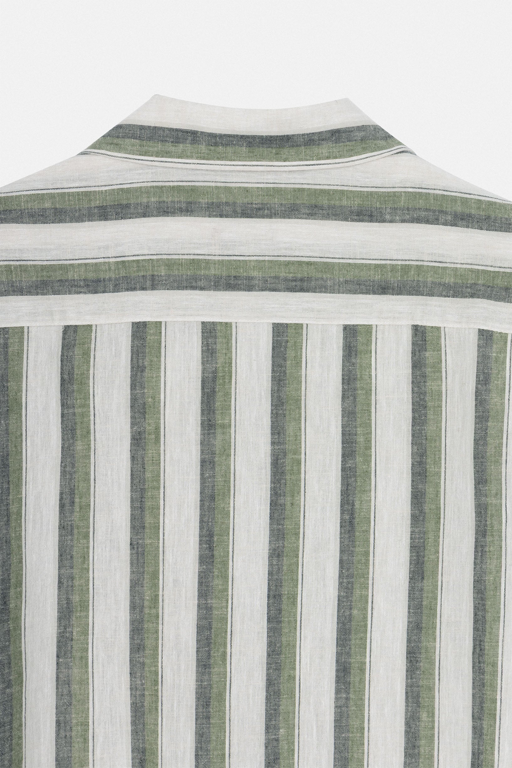Striped Light Green Short Sleeves Shirt