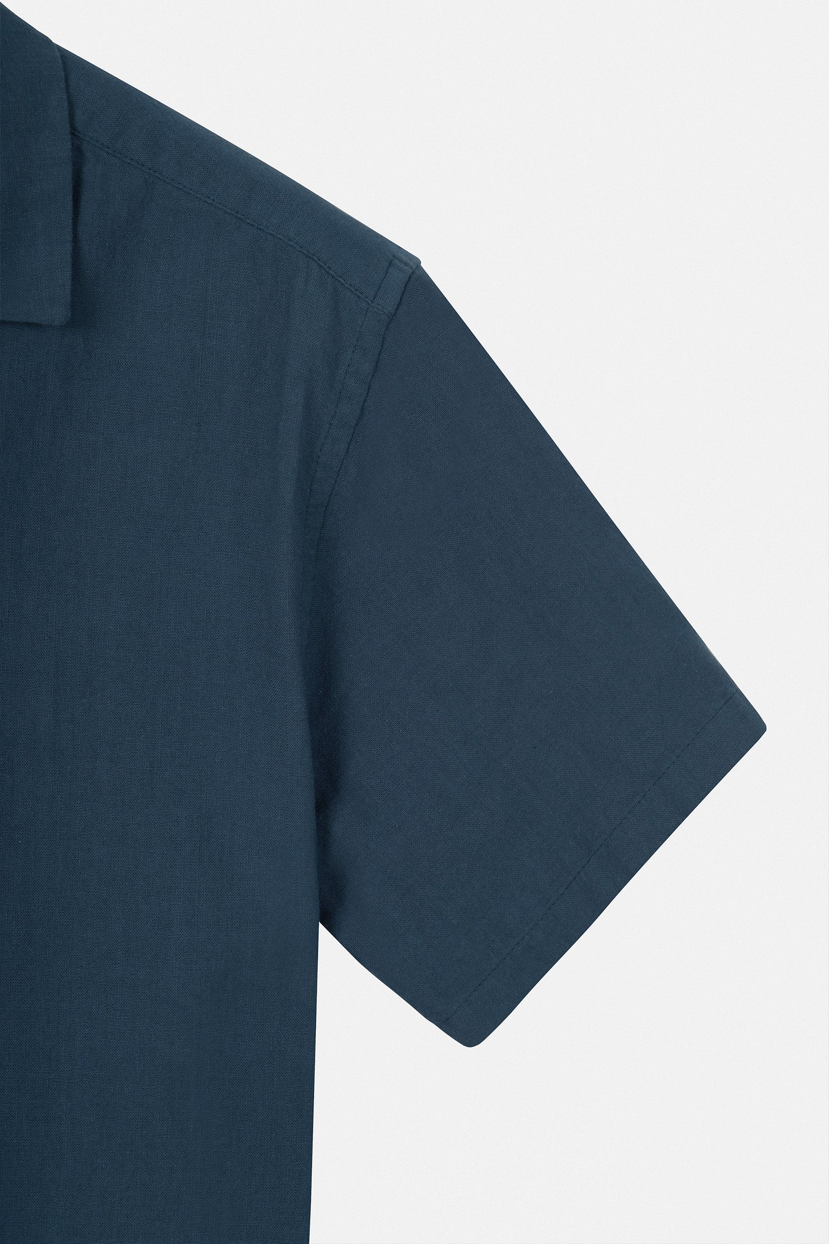 Blue Wood Short Sleeves Shirt