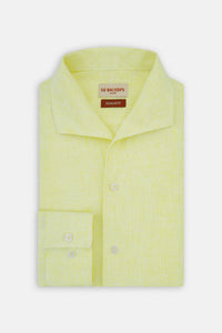 Yellow Linen Blend Casual Shirt