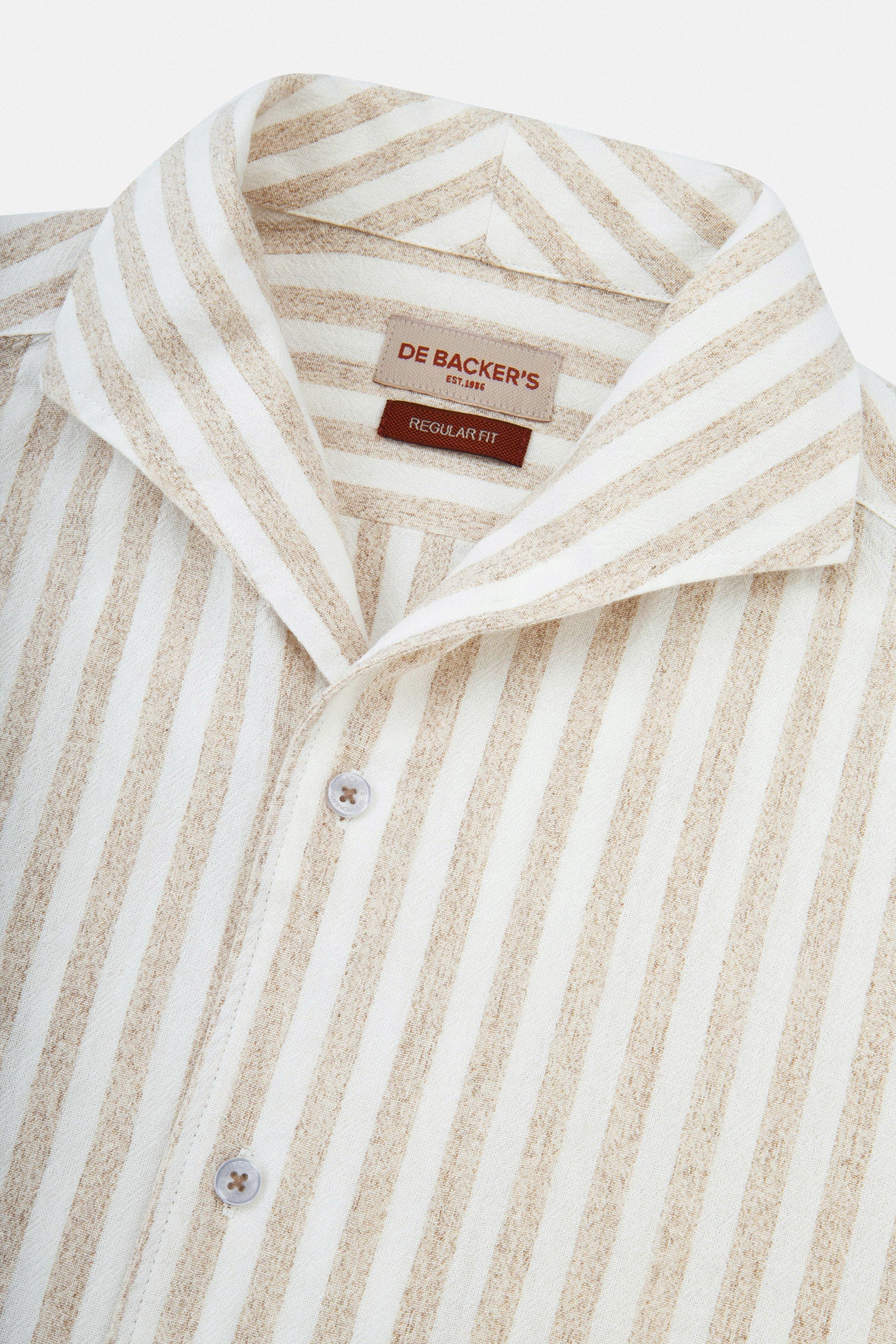 Striped Beige Linen Blend Casual Shirt
