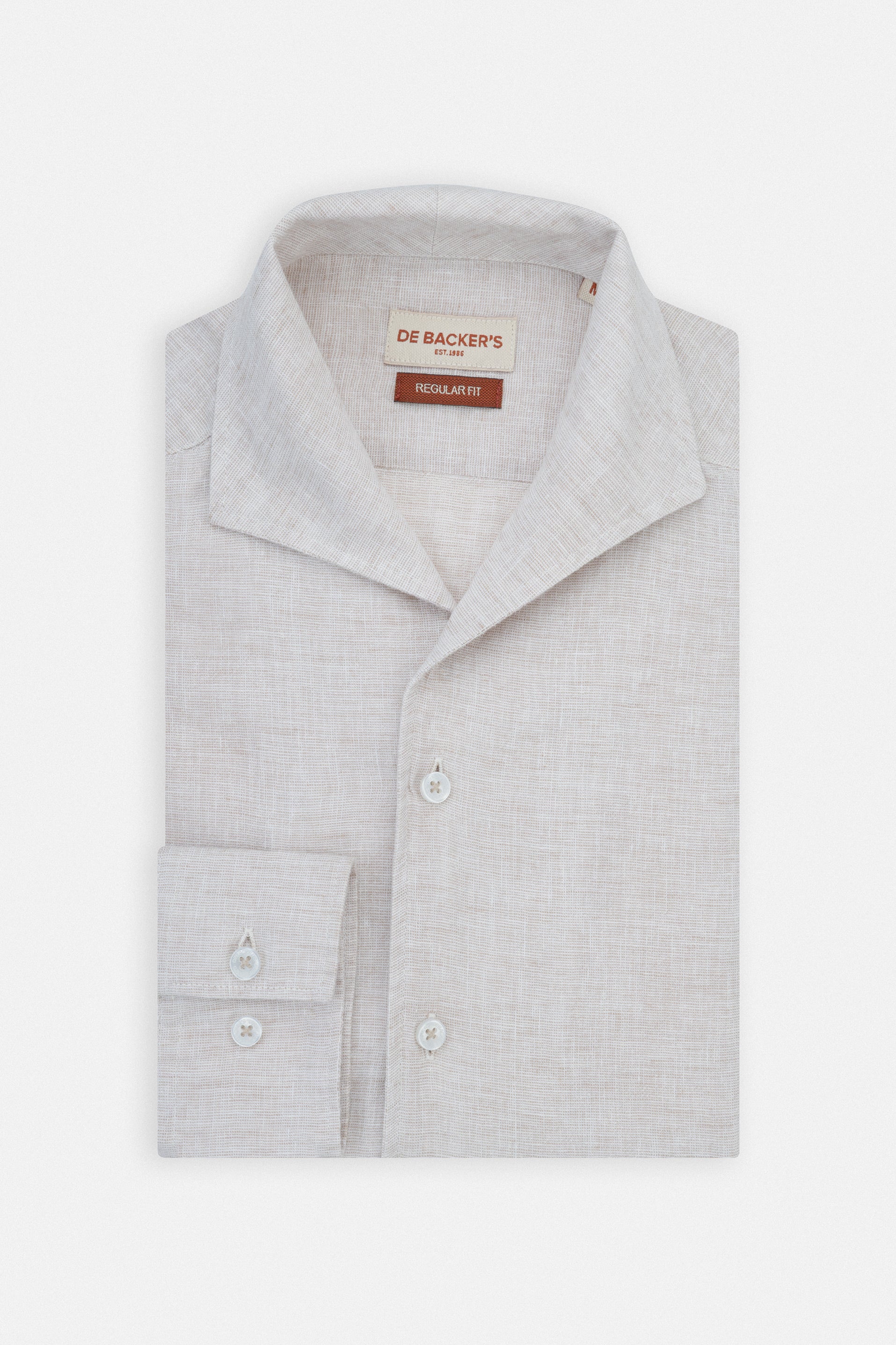 Light Beige Linen Blend Casual Shirt