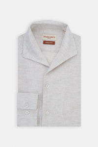 Light Beige Linen Blend Casual Shirt