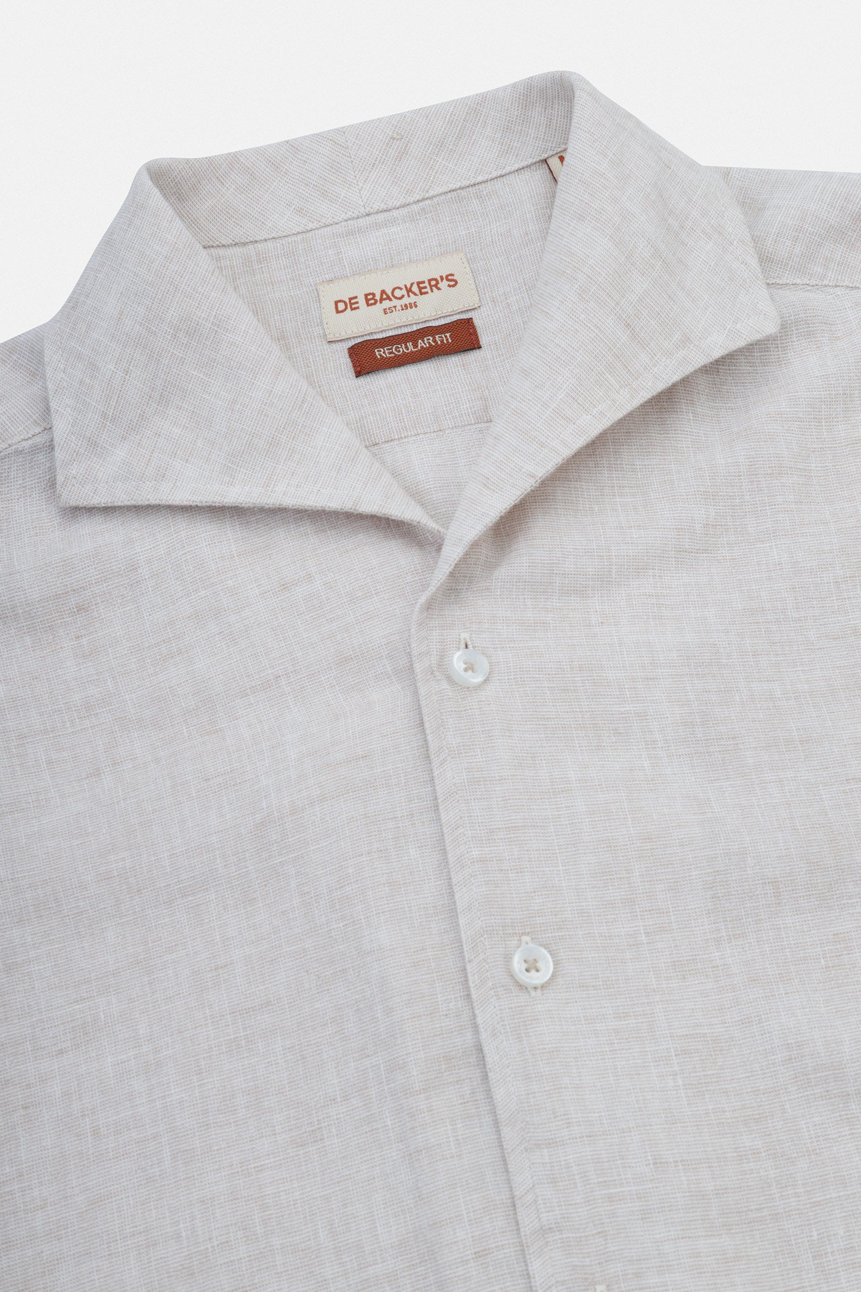 Light Beige Linen Blend Casual Shirt