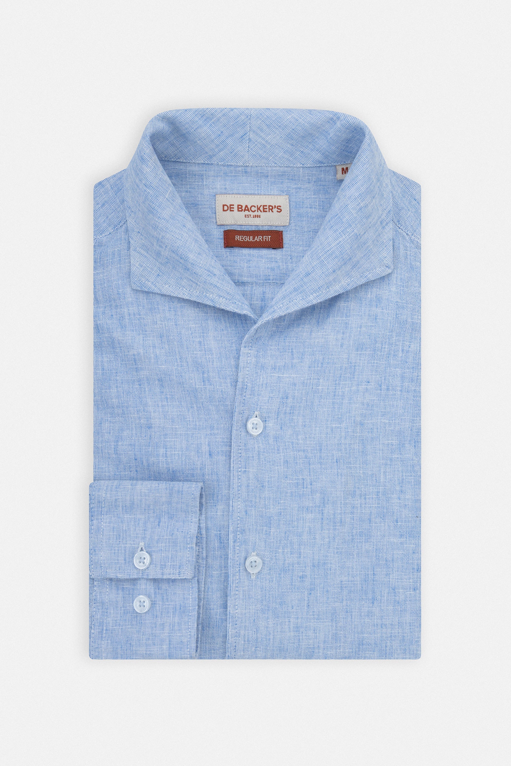 Light Blue Linen Blend Casual Shirt