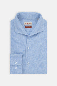 Light Blue Linen Blend Casual Shirt