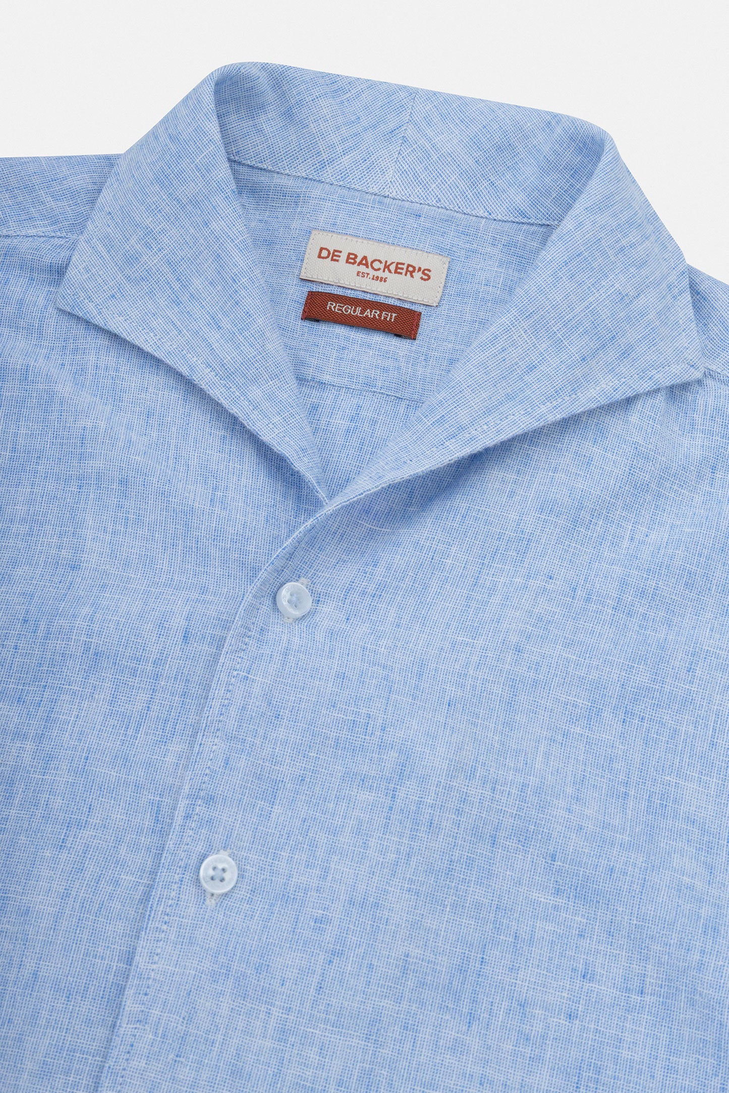 Light Blue Linen Blend Casual Shirt