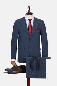 Patterned Navy Suit
