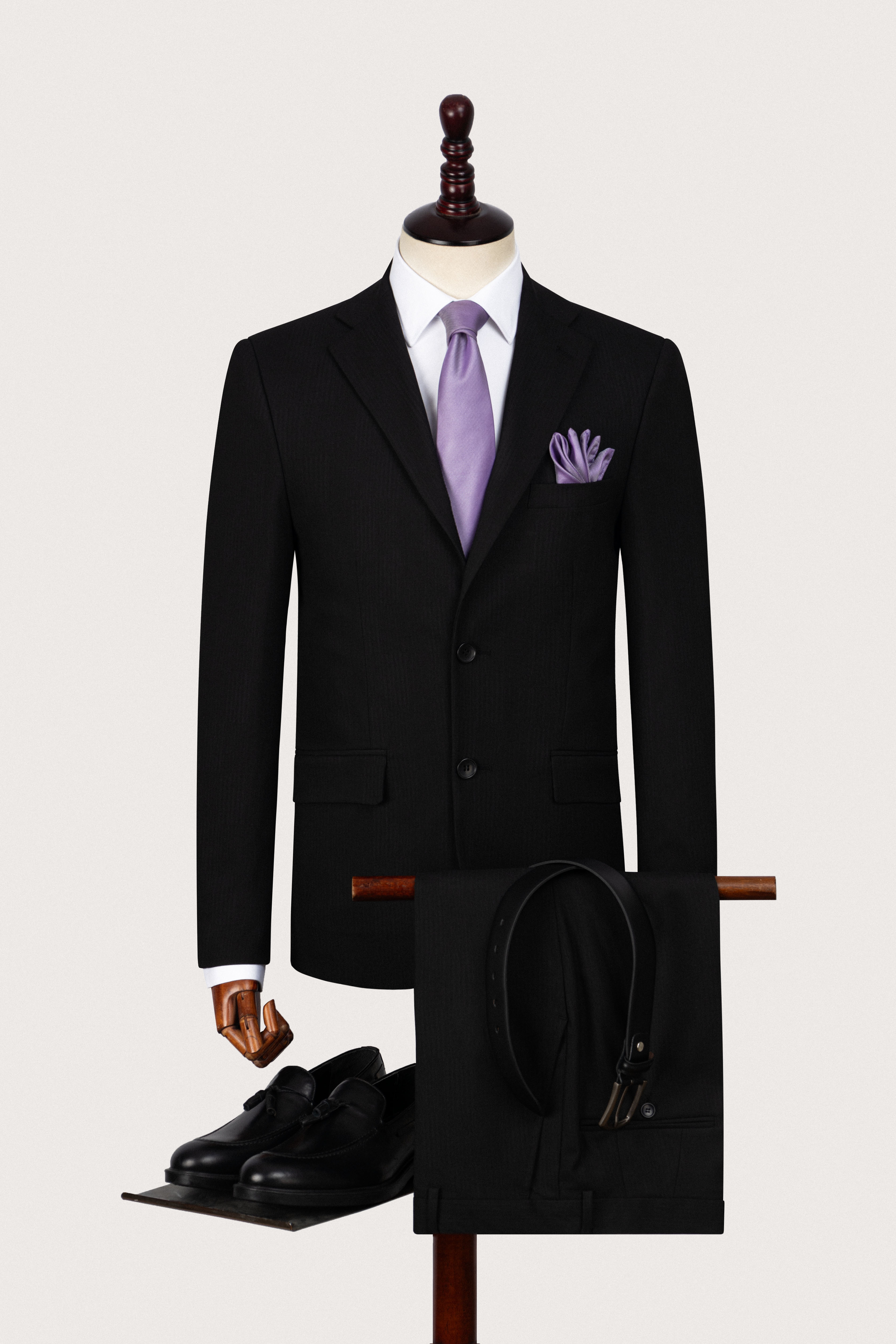 Black Fine Pinstripe Formal Suit