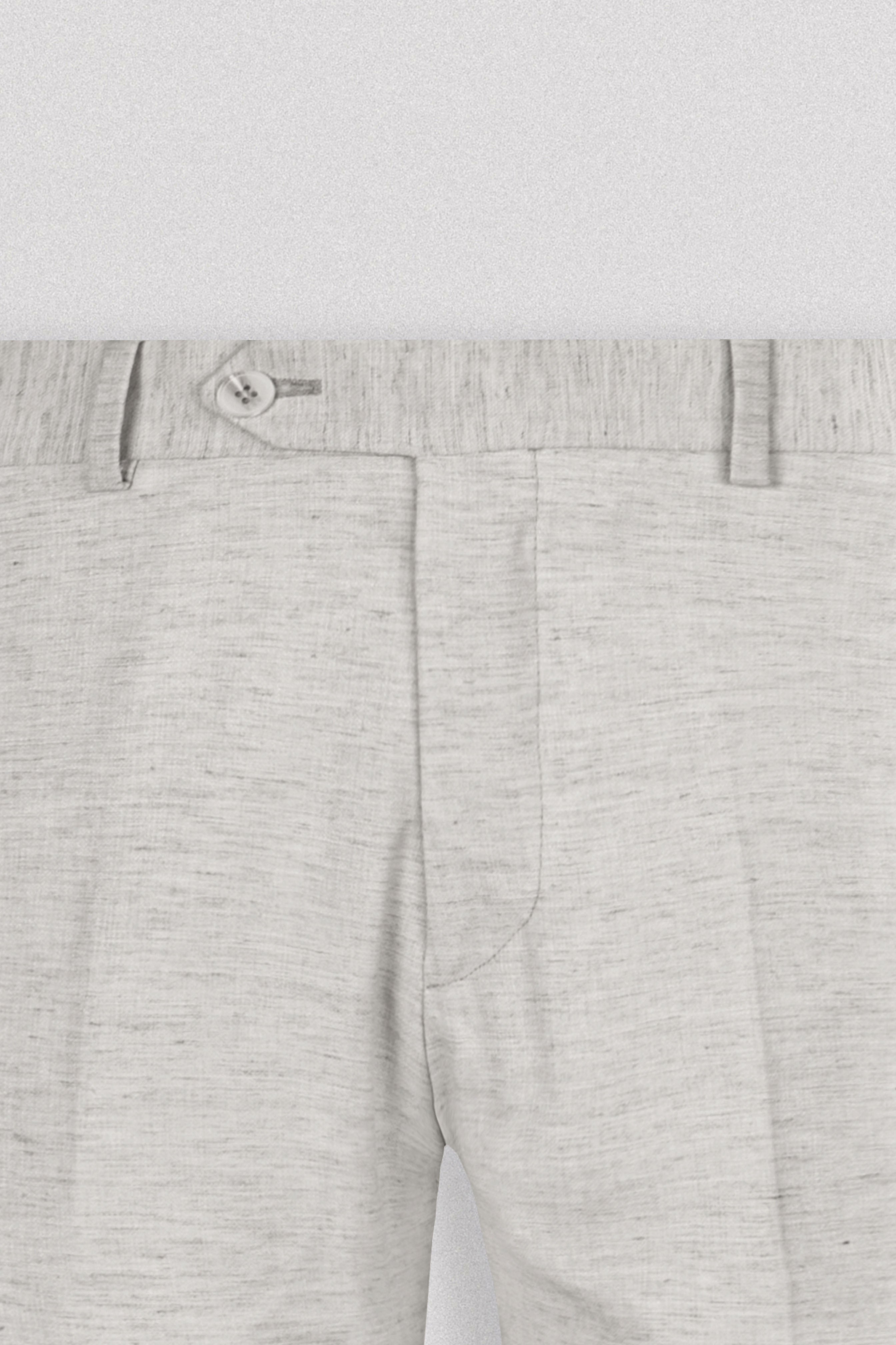 Off White Linen Blend Smart Casual pants