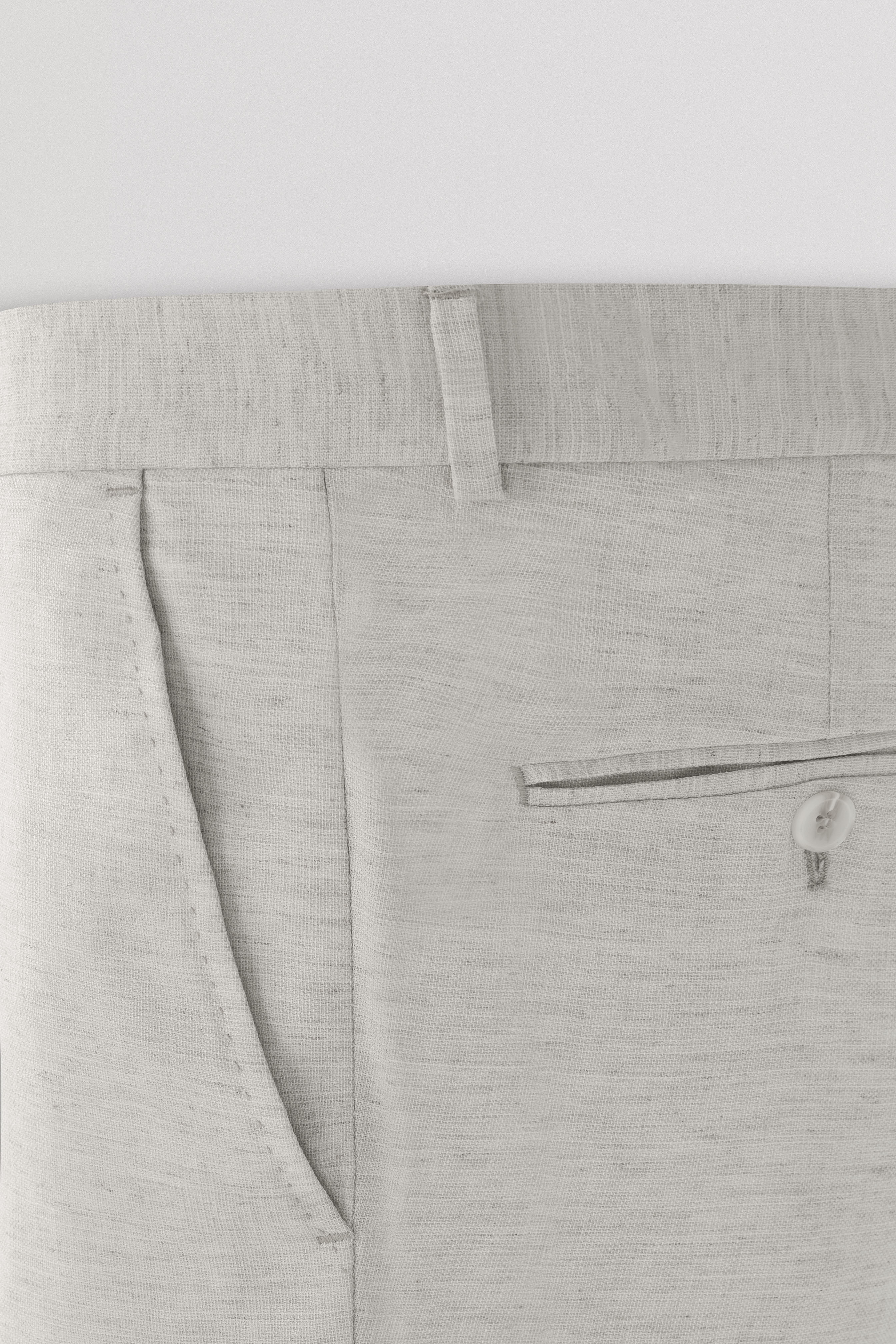 Off White Linen Blend Smart Casual pants