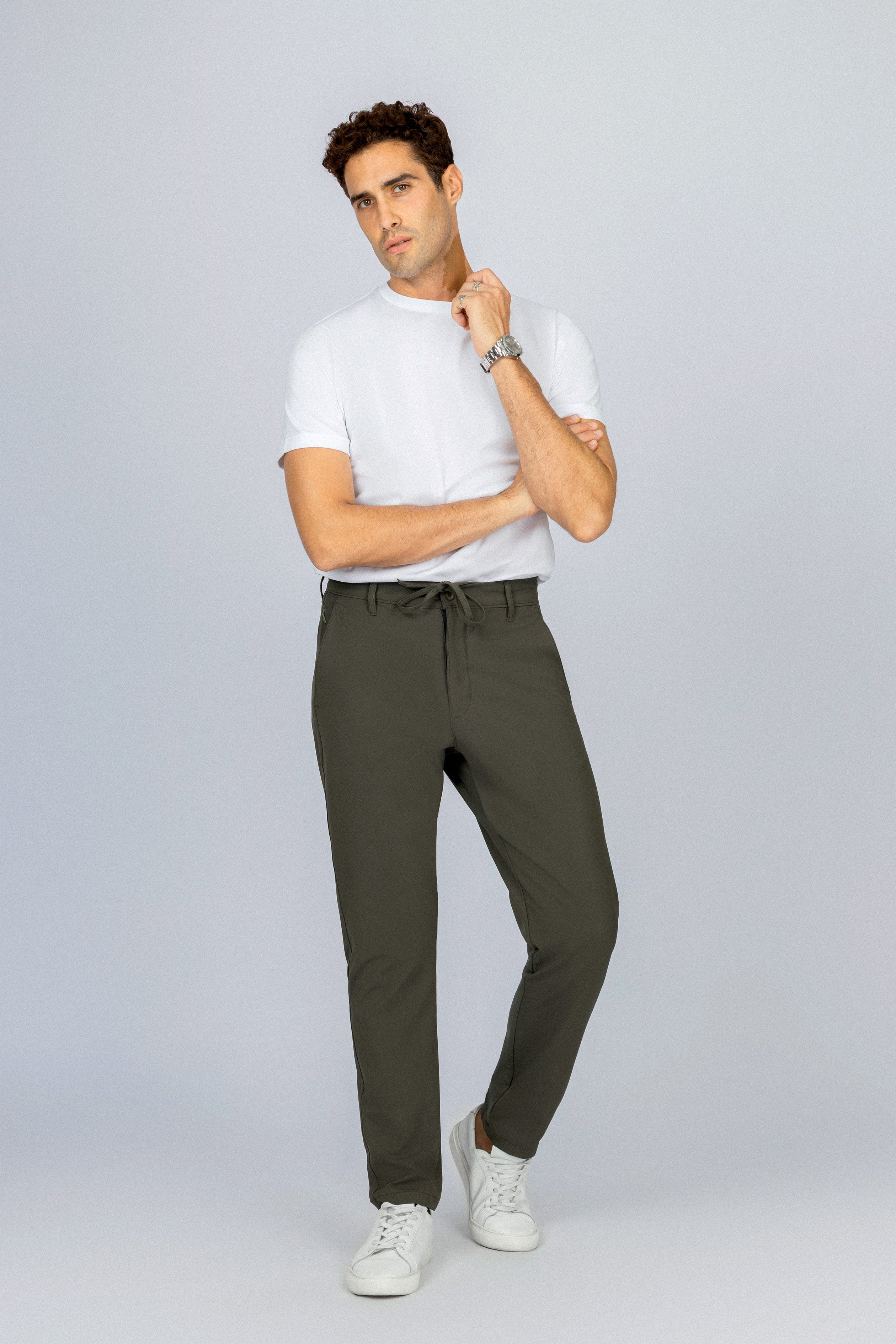Laced-Up Light Brown Casual pants