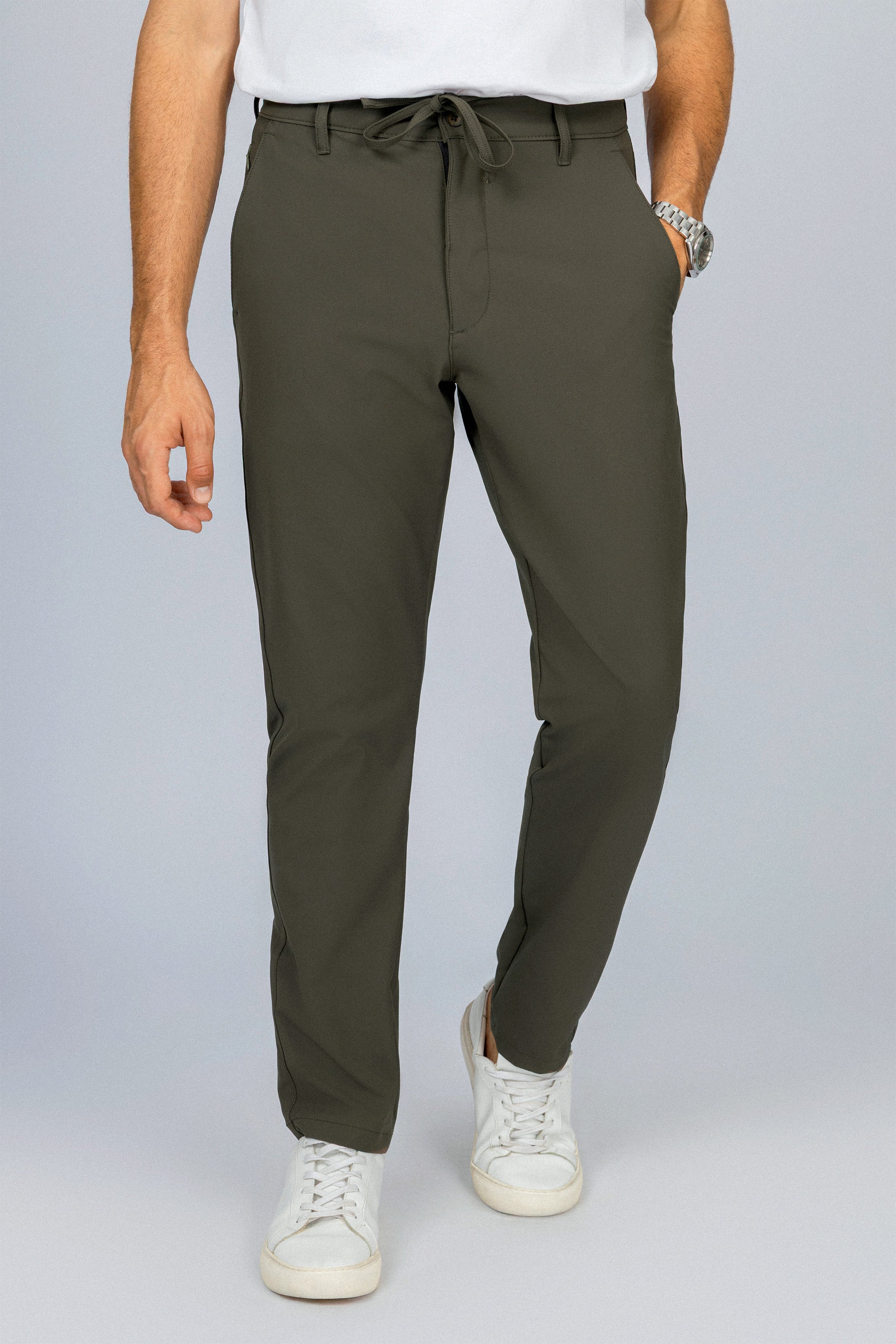 Laced-Up Light Brown Casual pants