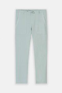 Laced-Up Mint Linen Look casual pants