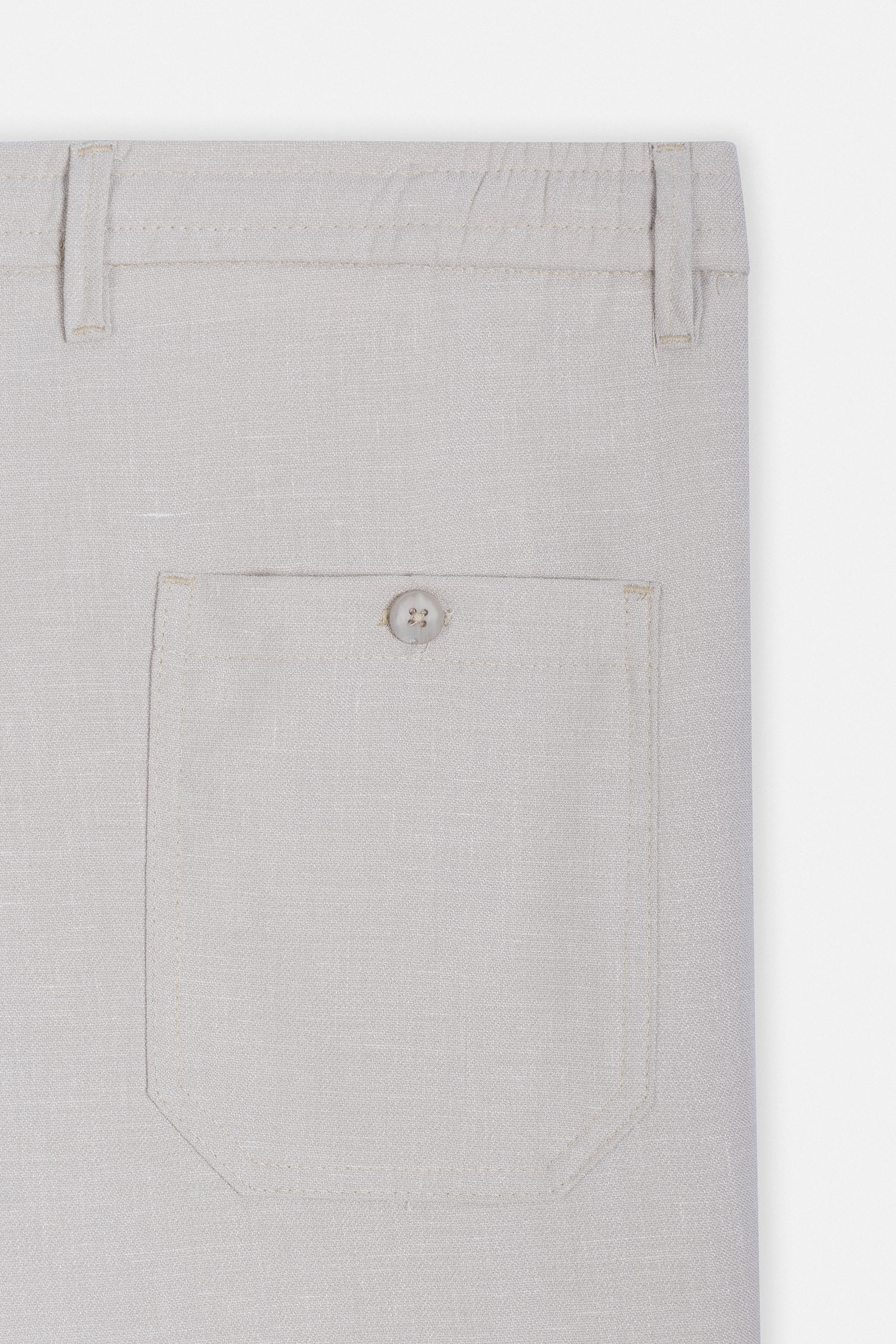 Laced-Up Beige Linen Look casual pants