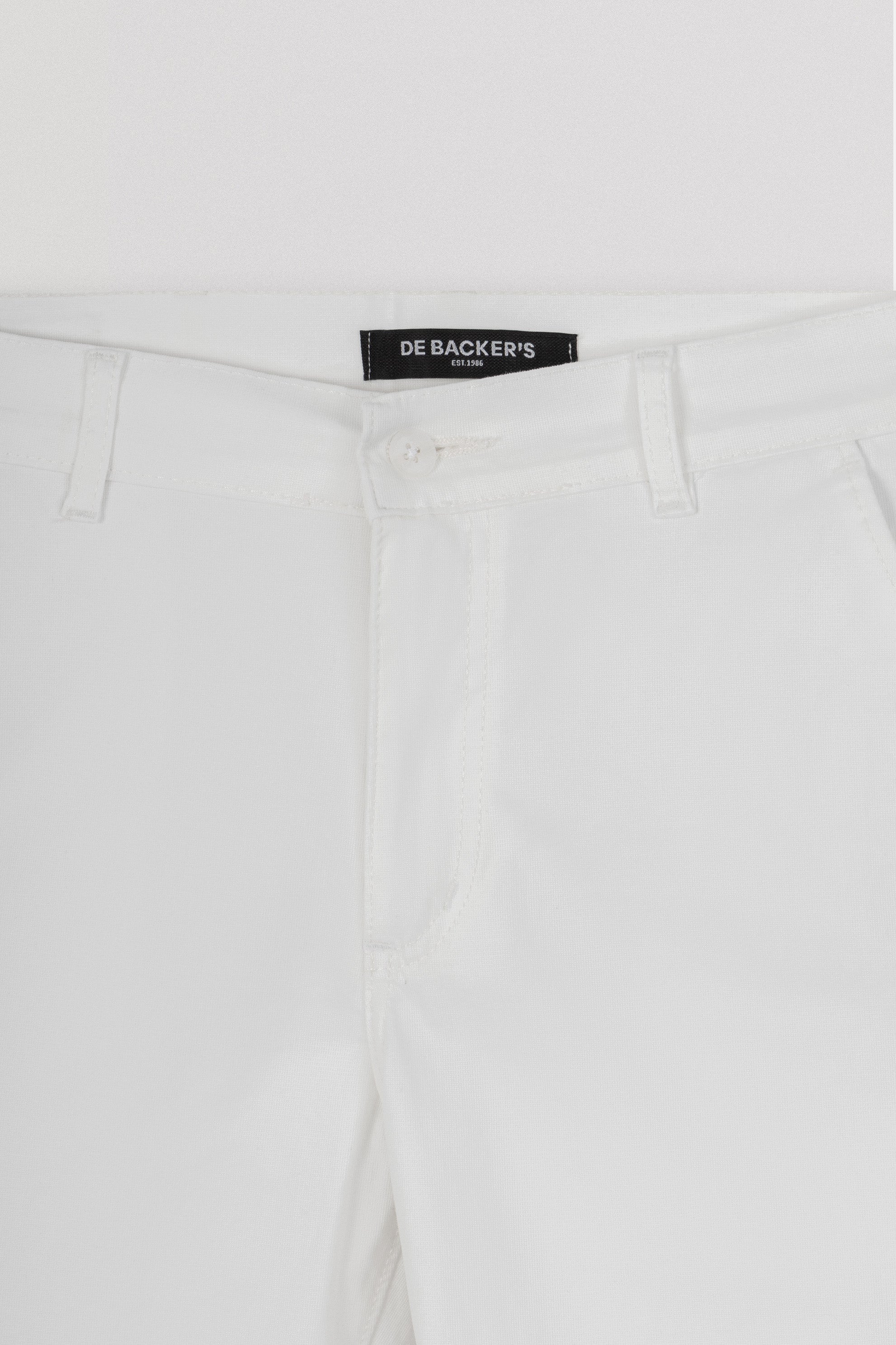 Patterned Off White Gabardine Short
