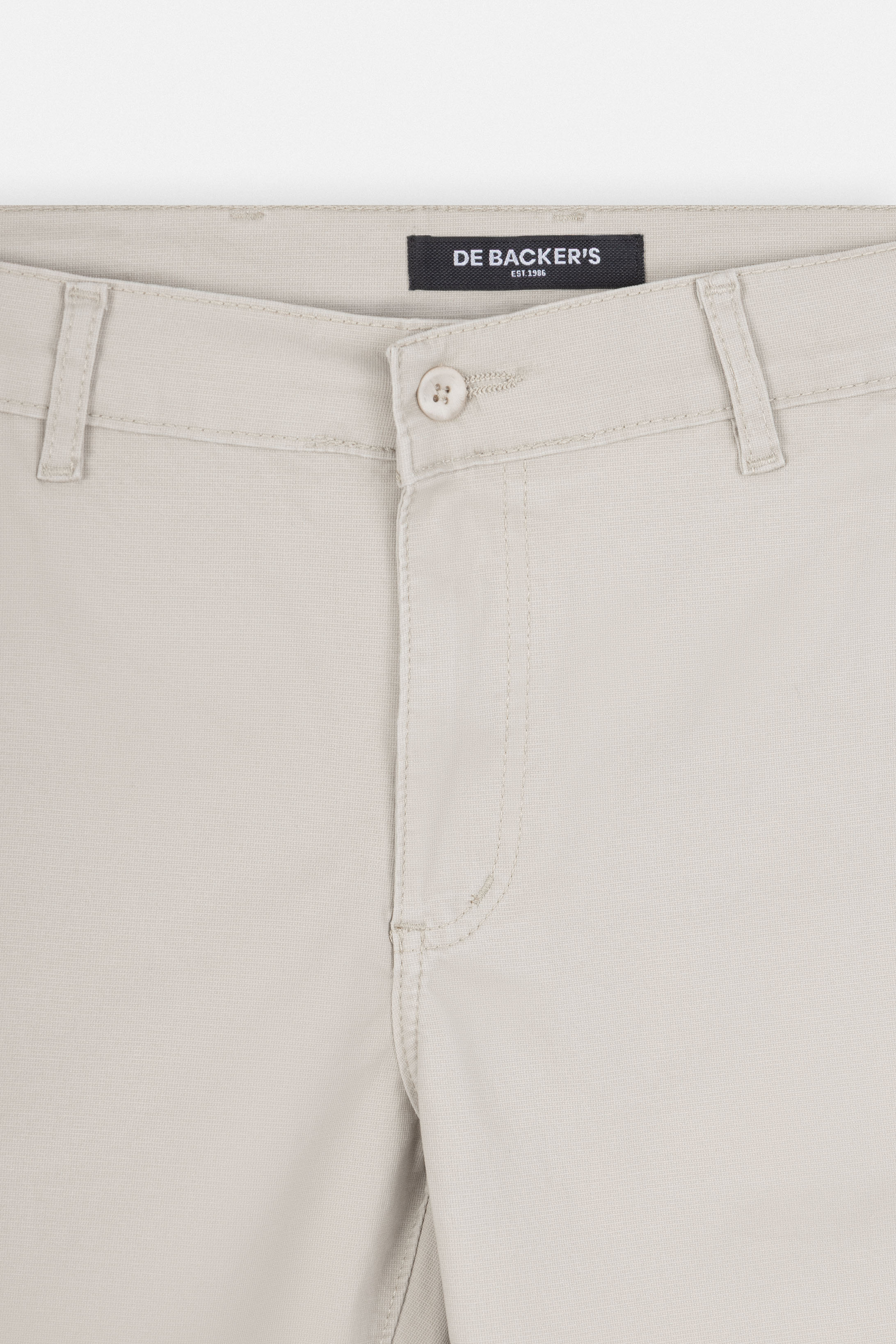 Patterned Light Beige Gabardine Short