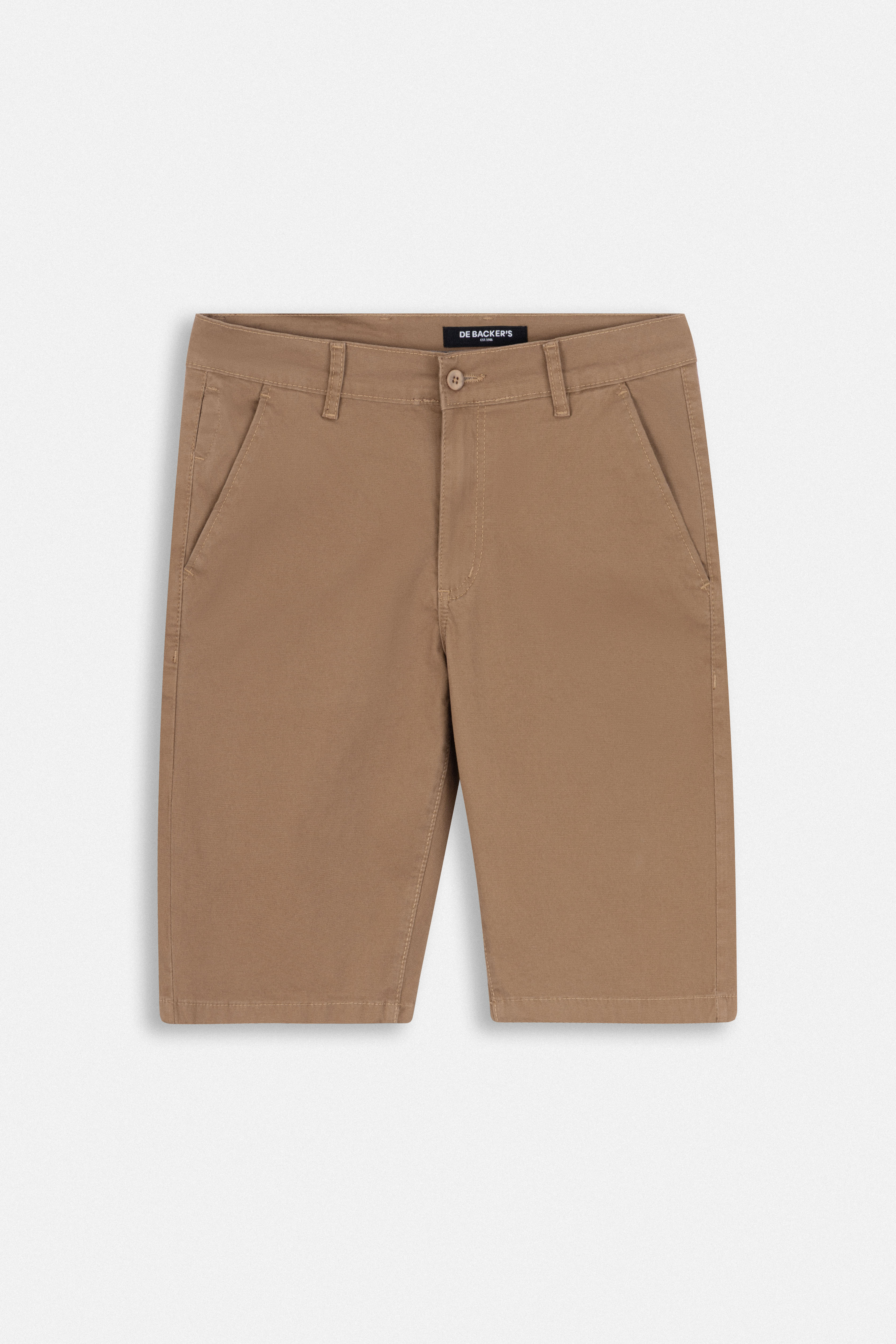 Patterned Coffee Gabardine Short