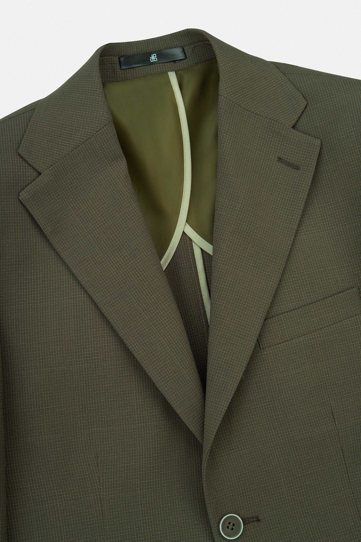 Dark Green Checked Casual Blazer