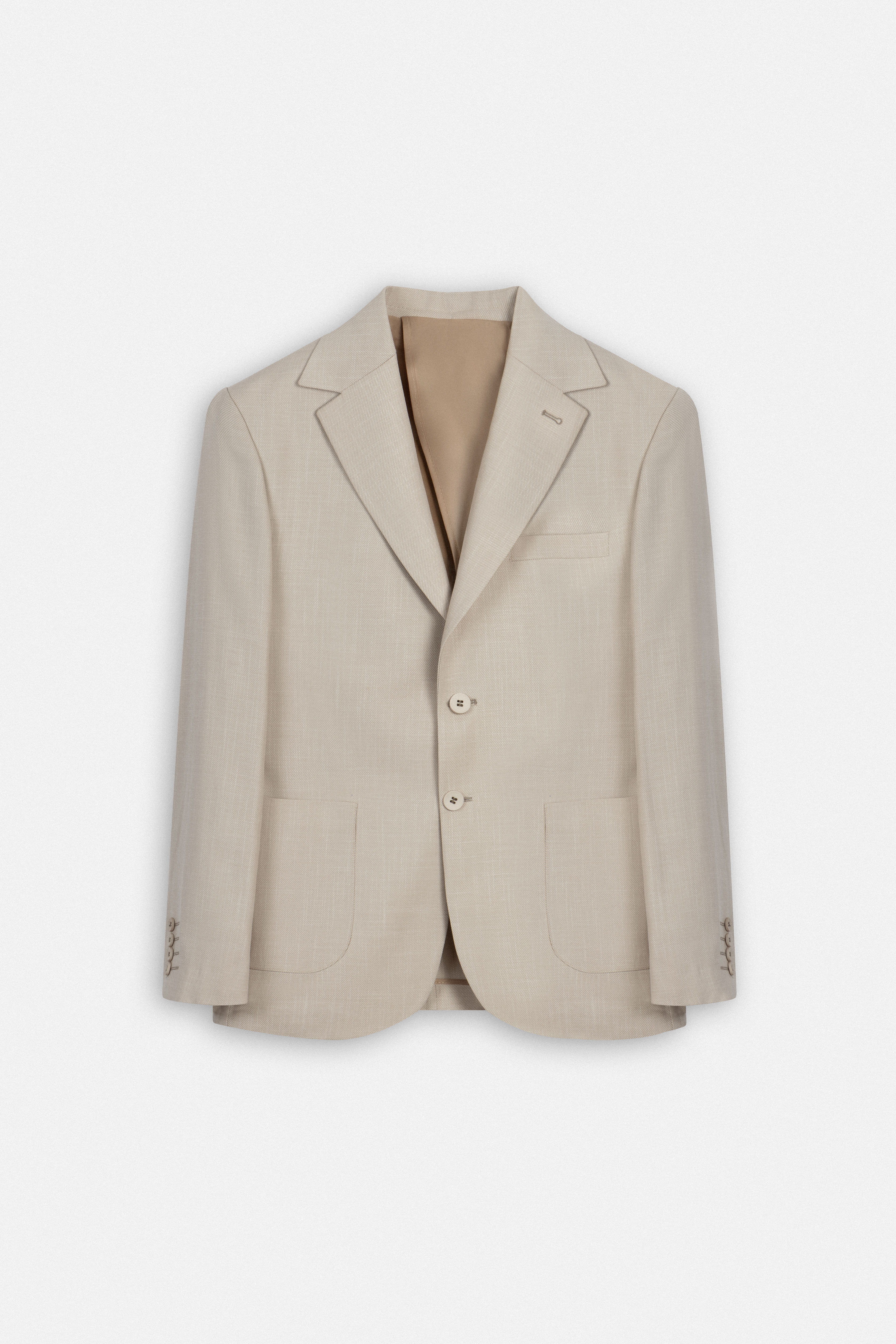 Light Beige patterned Casual Blazer