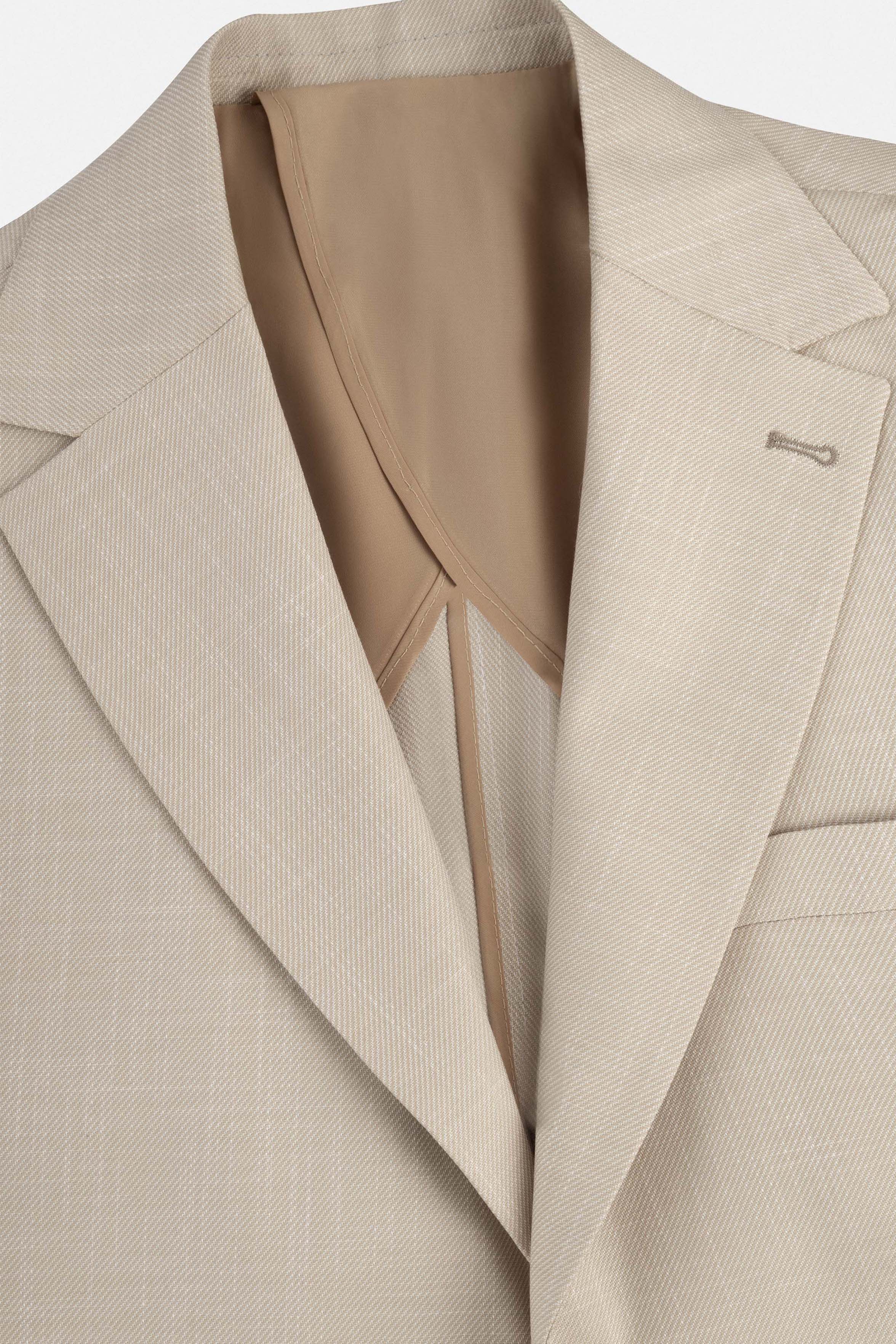 Light Beige patterned Casual Blazer